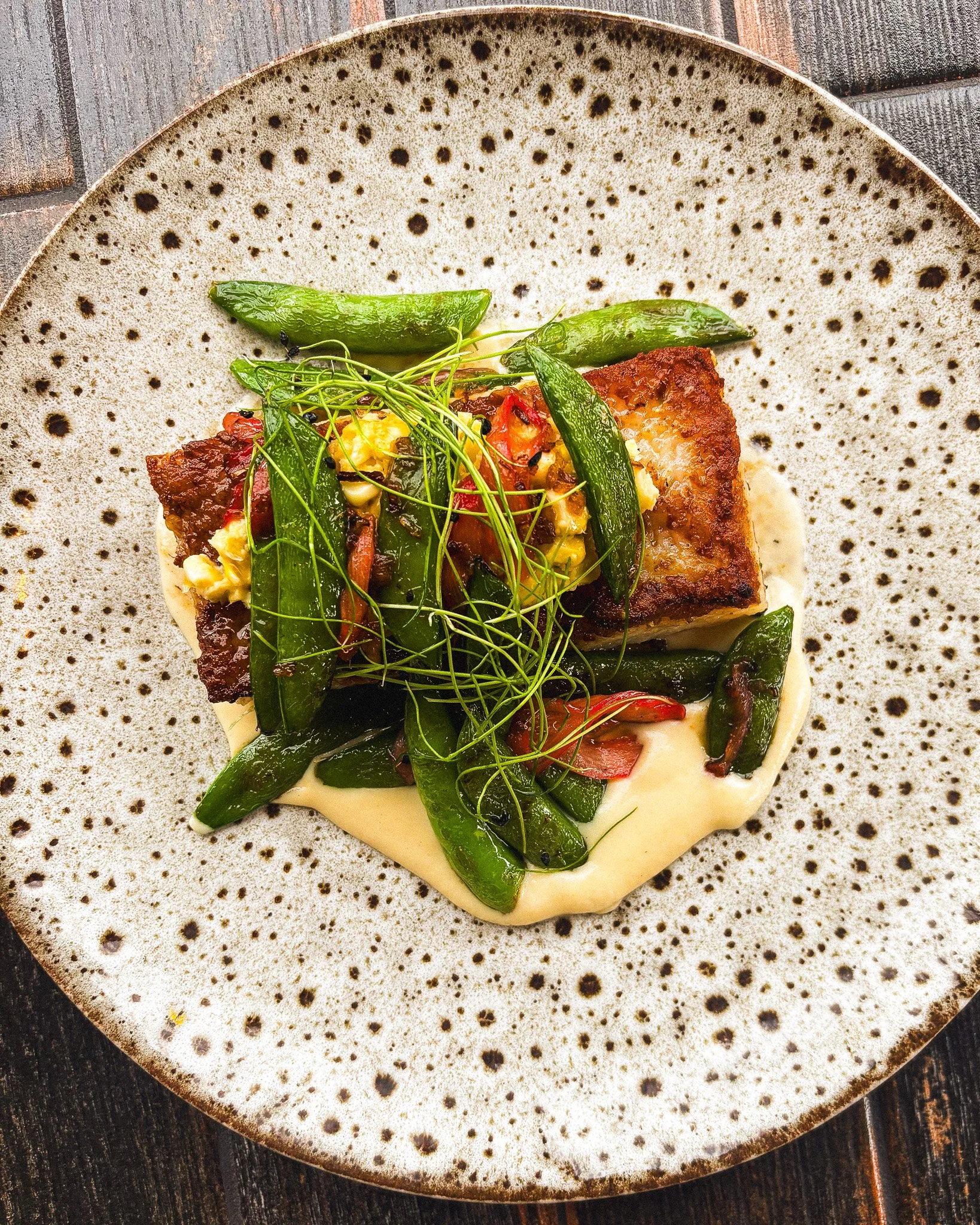 Friday fish, 𝒕𝒉𝒆 𝑹𝒐𝒐𝒅 𝒘𝒂𝒚.

Scallop "Steak" | 6 oz pan-seared, with koji + corn conserva, charred sugar snaps, pickled rhubarb, and celeriac pur&eacute;e.

Reserve your table ⇢ on 𝗢𝗽𝗲𝗻𝗧𝗮𝗯𝗹𝗲