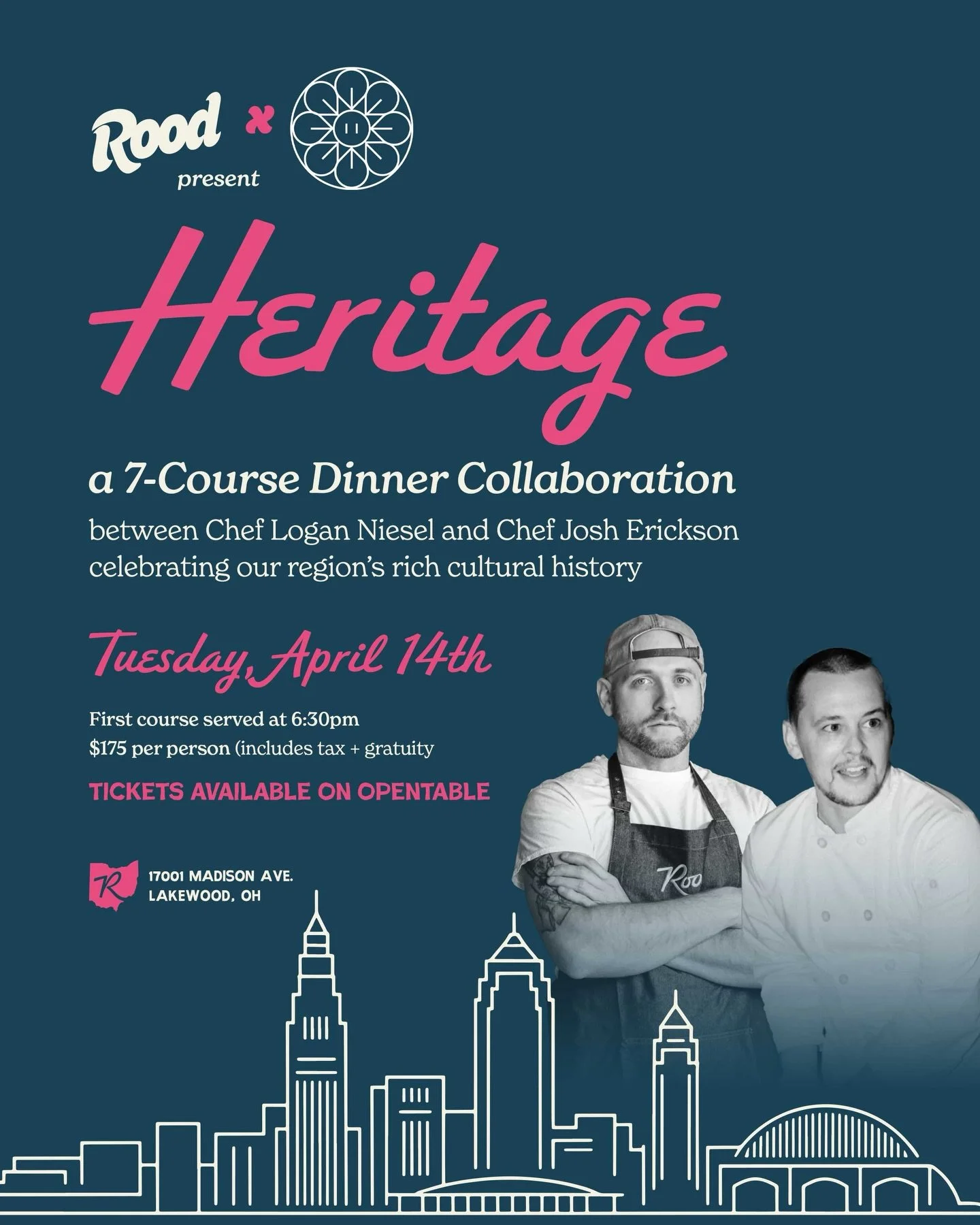 @eatatrood x @prologuedinner_cle present: 𝐇𝐄𝐑𝐈𝐓𝐀𝐆𝐄

A 7-course dinner collaboration from @chef_lone and @chefjosherickson, celebrating the flavors and cultural history of our region.

👉 swipe to see the menu

Tuesday, April 14th
First course