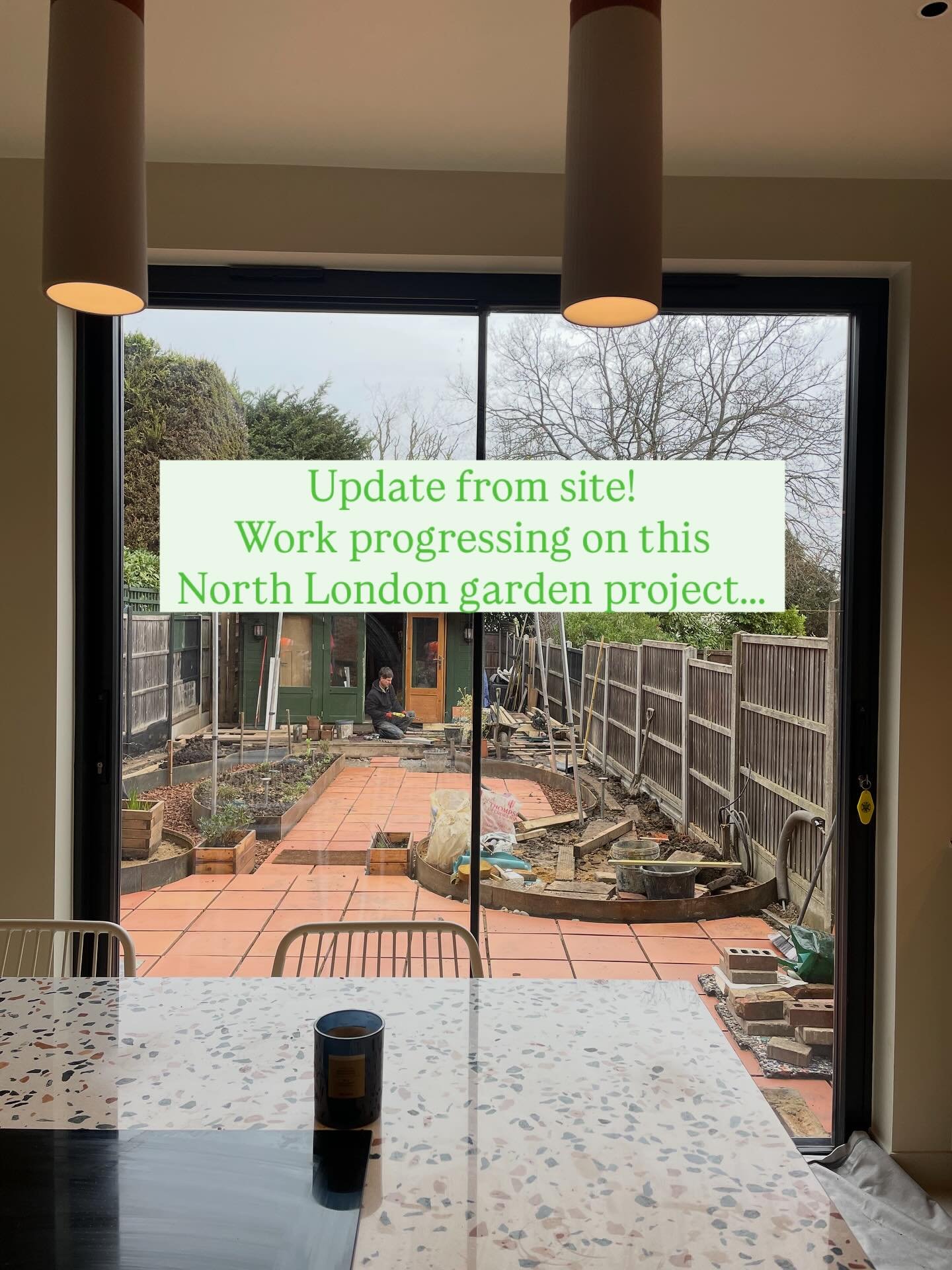 Rain, mud, rain, mud! A rare interlude of dry weather on site this morning to start planting! It&rsquo;s exciting to see this North London garden, which I started designing last Summer, finally coming to life 🤩 

The build is well underway and today