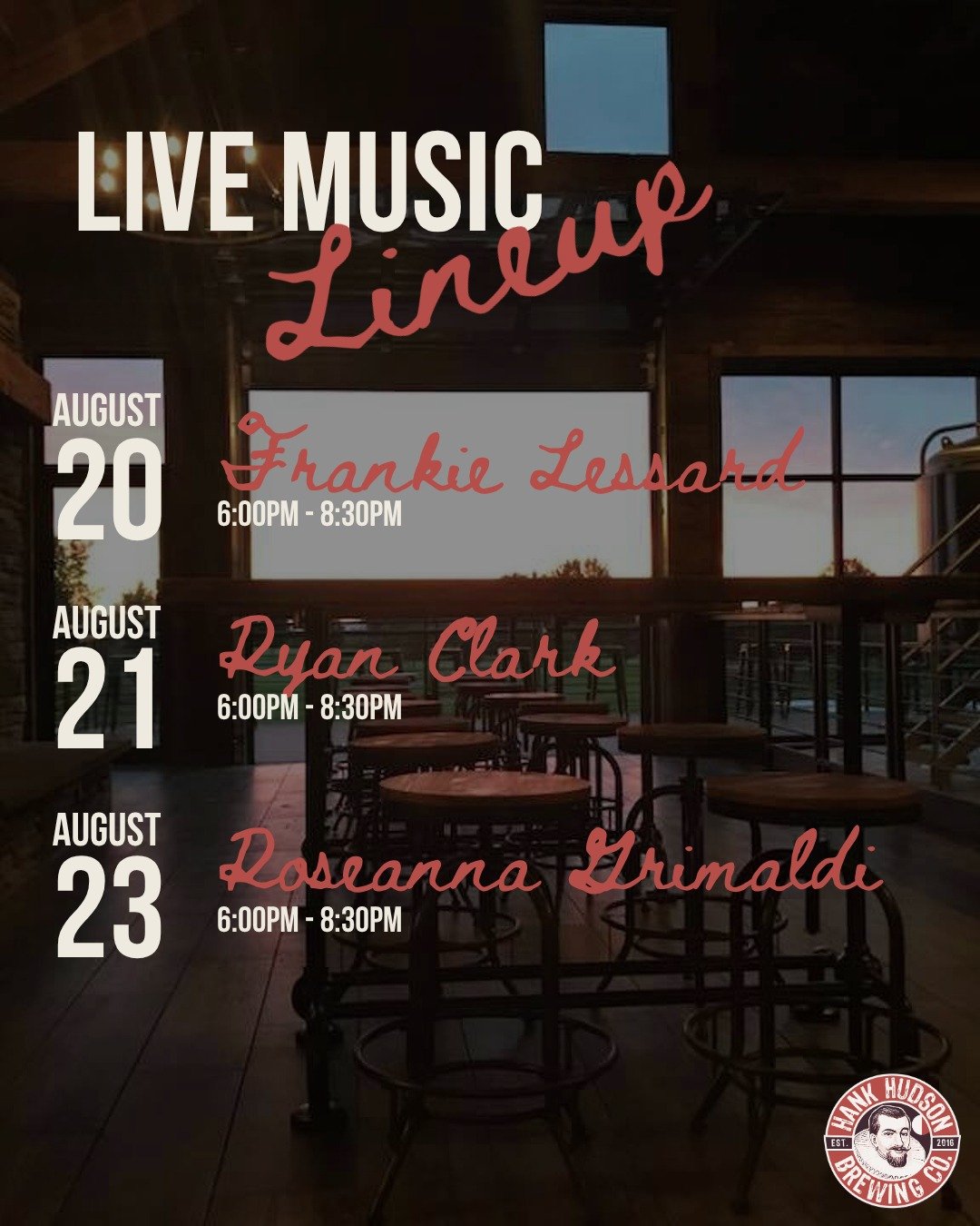 Weekend vibes start tonight...check out our live music line up!