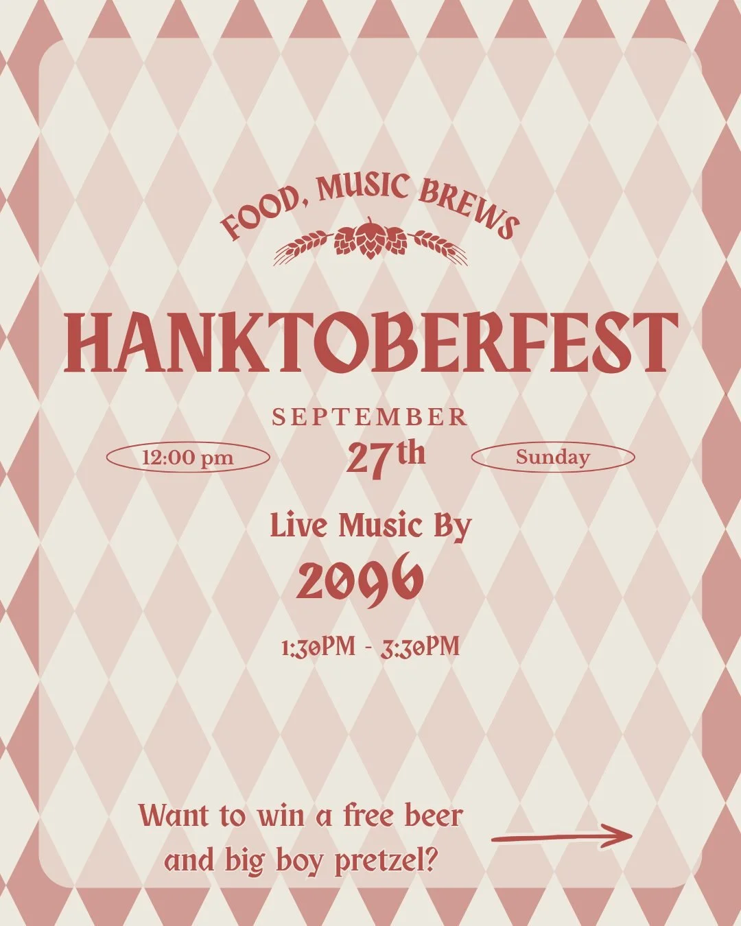 🍺 HANKTOBERFEST IS COMING! 🍺
We&rsquo;re kicking off the countdown with a little trivia! 

Want to win a FREE BEER + BIG BOY PRETZEL? 

Here&rsquo;s how to enter:
1. Follow @hankhudsonbrewing &amp; @fairwaysofhalfmoon
2. Answer BOTH questions in th