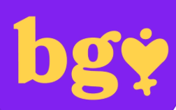 The image features the lowercase letters 'b', 'g', and 'y' in yellow against a purple background.
