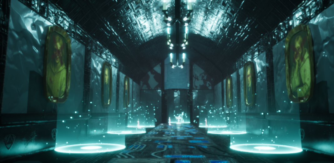 The Great Hall, framing Arthur's family members