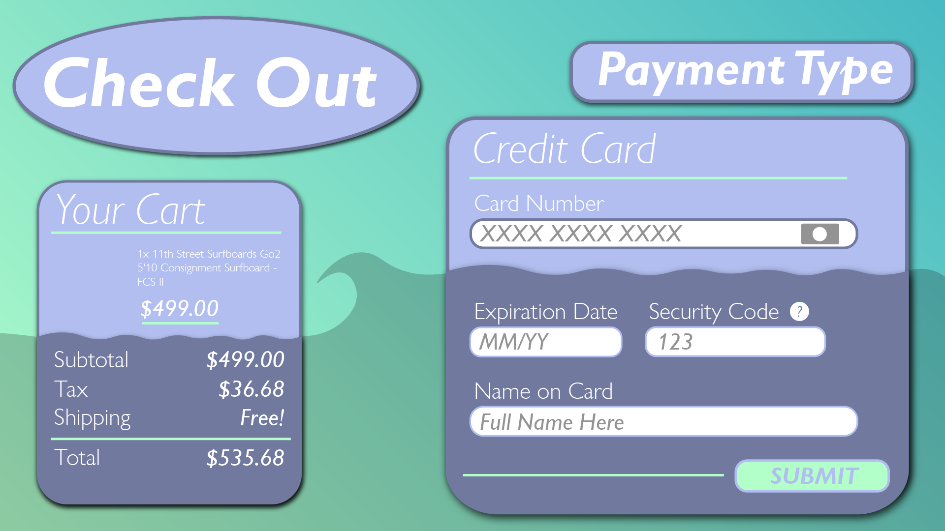 Surf Shop Checkout (Illustrator)