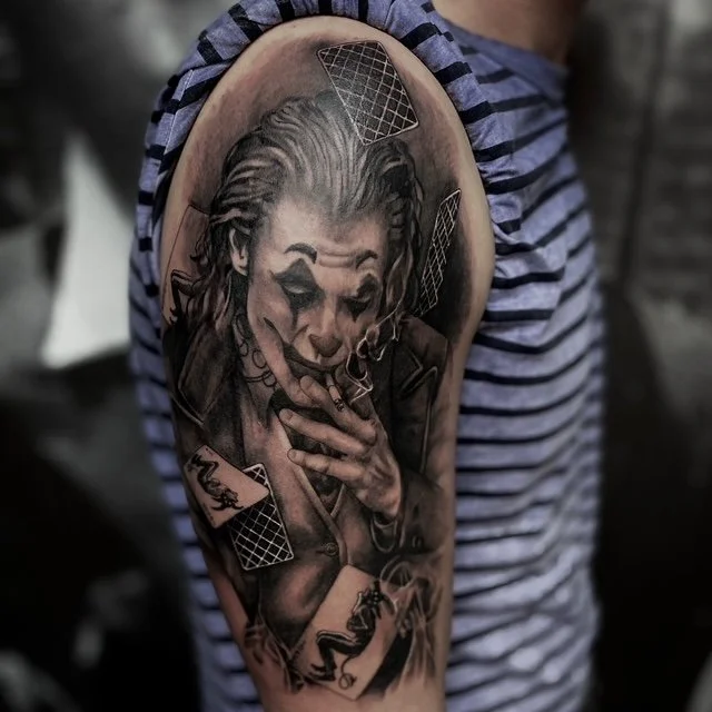 joker realism tattoo