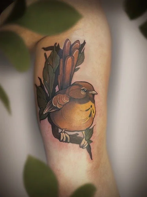 kleur vogel tattoo