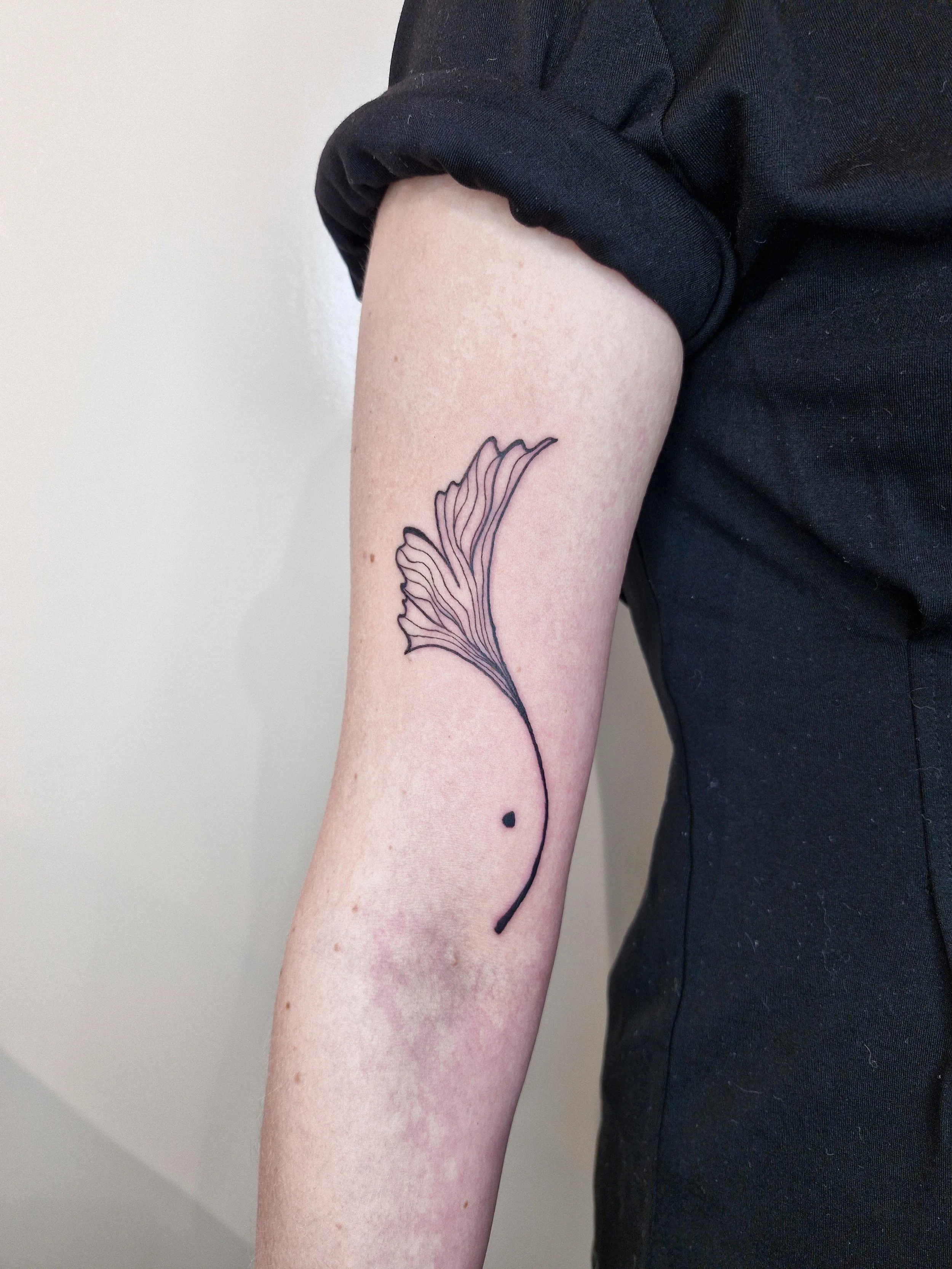 abstract ginkgo tattoo