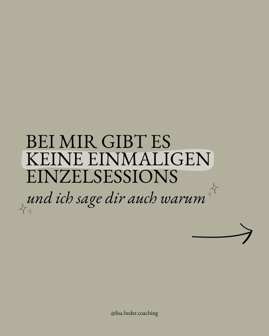 H&ouml;r mir zu - 1 Session kann ein quick fix sein und dein Erleben deutlich verbessern, aber dass etwas aufgel&ouml;st wird, dass du dir &uuml;ber Monate, vielleicht sogar Jahre antrainiert hast, ist h&ouml;chst unwahrscheinlich. 

Damit die Ver&au