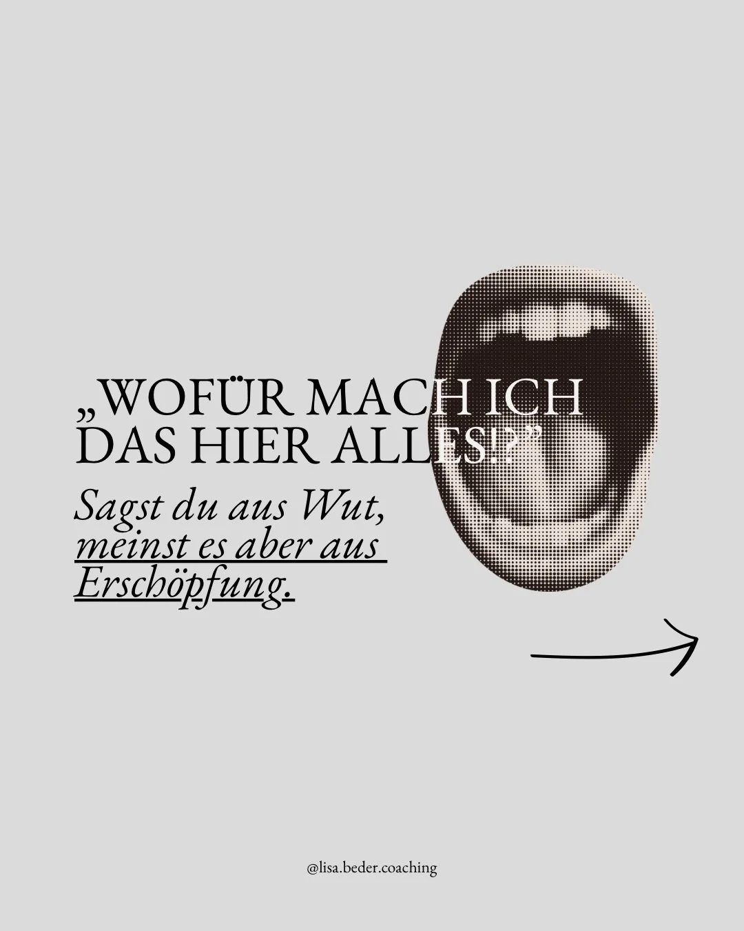 Na, schon mal diesen Satz gedacht oder sogar im Streit gesagt? We&lsquo;ve all been there! 🫰🏼

Wut zeigt sich, aber was ganz anderes liegt dem &Auml;rger zugrunde - die Ersch&ouml;pfung. 

Im Emotionscoaching geht&rsquo;s niemals darum ein Gef&uuml
