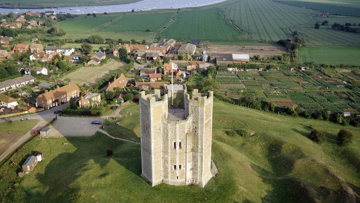 Orford castle from a bird's eye view