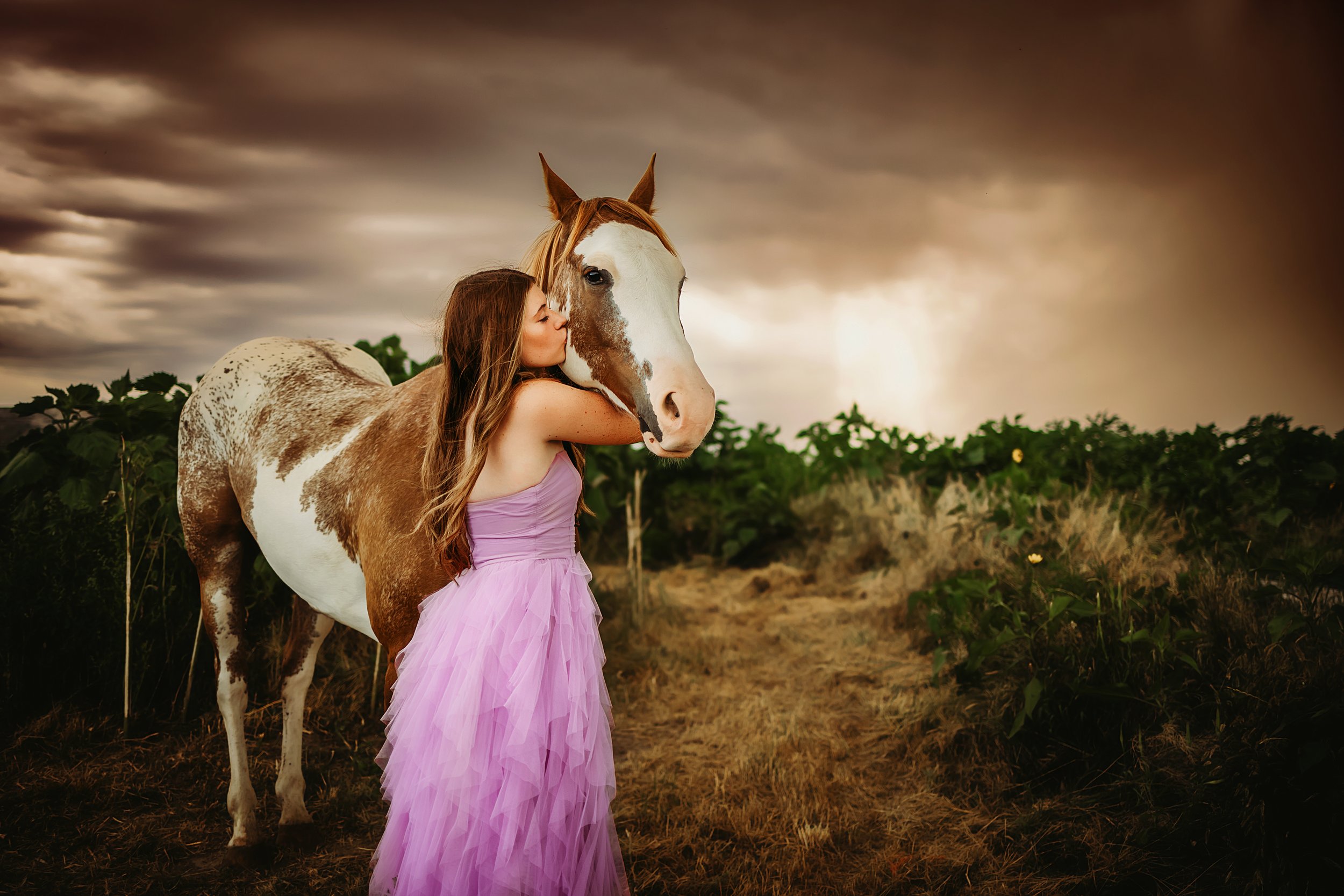 senior and horse