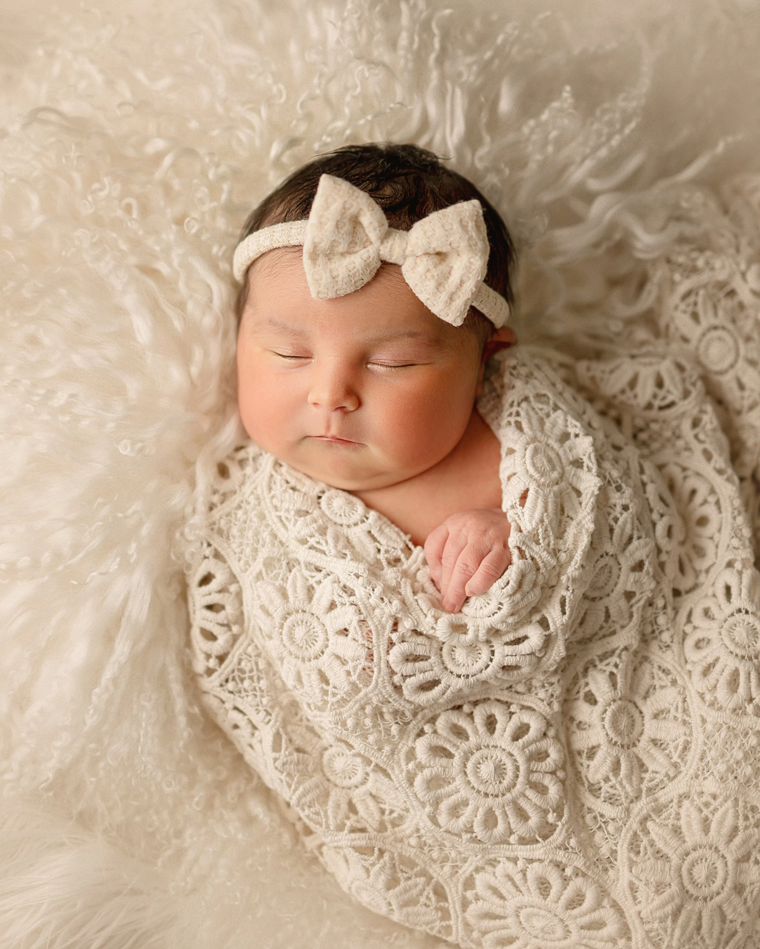 lace wrapped baby girl