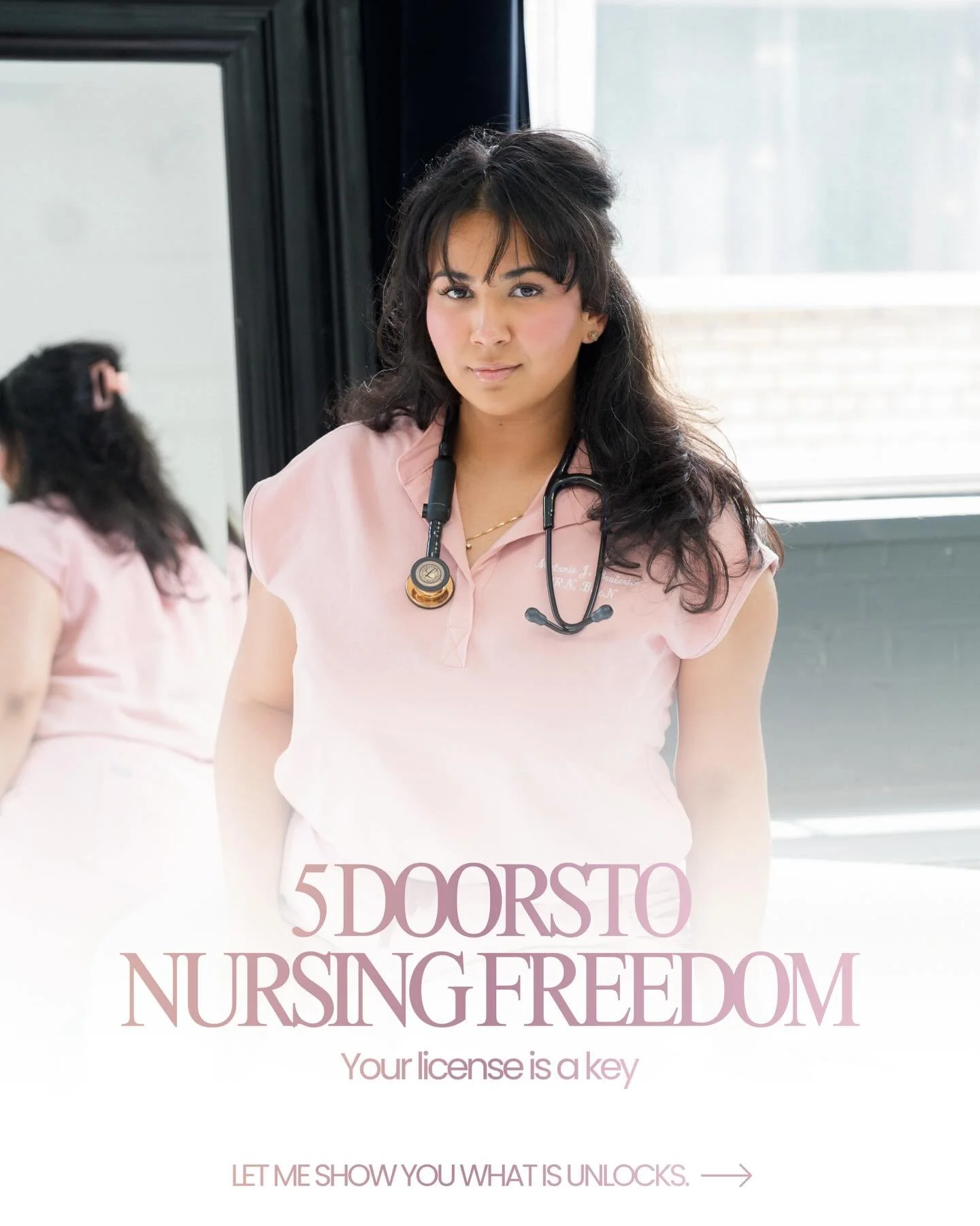 Your nursing license is more than a credential &mdash; it's a key 🗝️

There are 5 doors it can open for you:
💰 Money &mdash; you deserve to be compensated well
🔑 Choice &mdash; travel nursing, business, virtual work, clinics &amp; more
✈️ Adventur