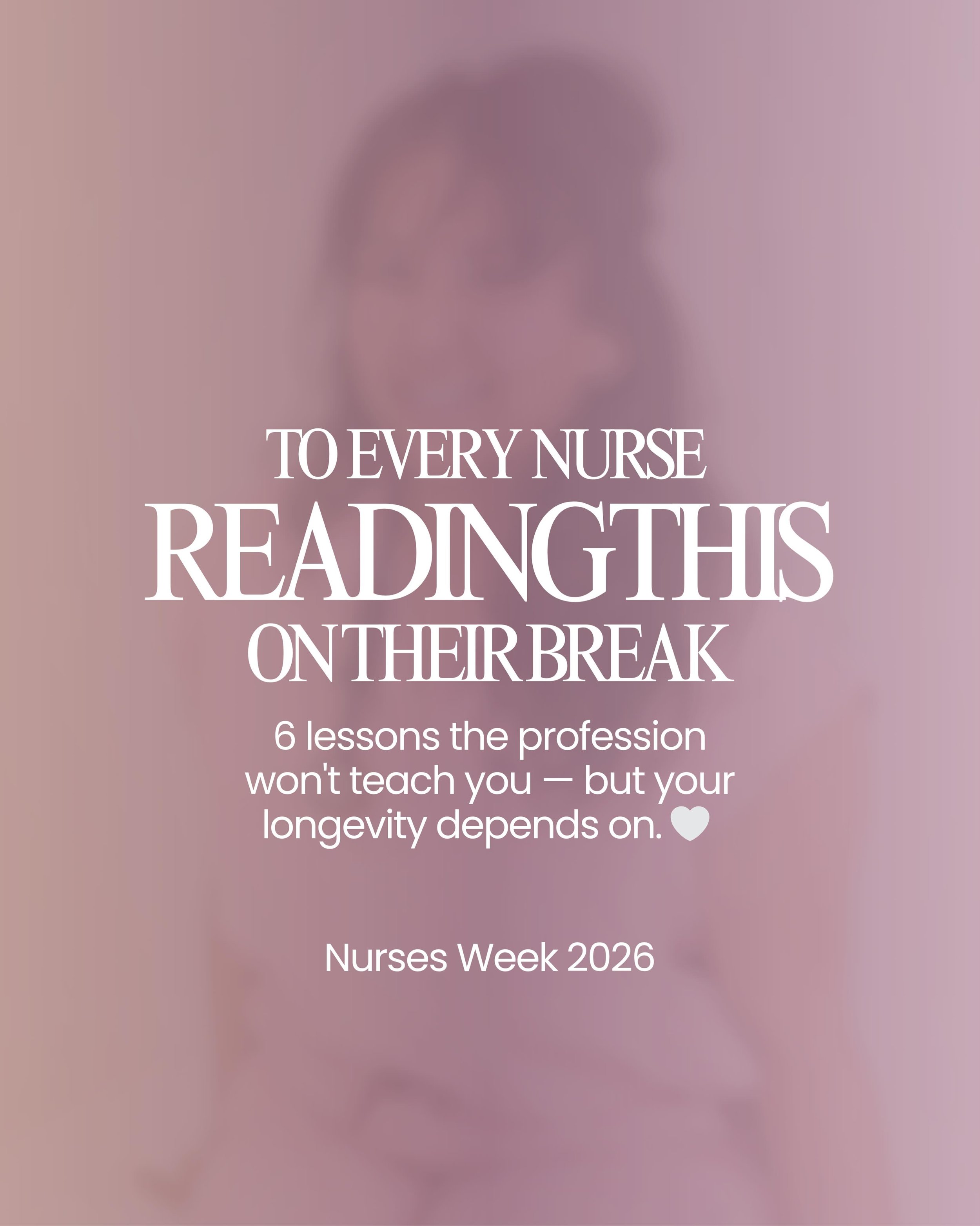 To every nurse reading this on their break &mdash; this one's for you. 🤍

Nurses Week isn't about the pizza in the break room or the "heroes work here" posts that disappear by Sunday.

It's about the conversation ys nobody's having out lou