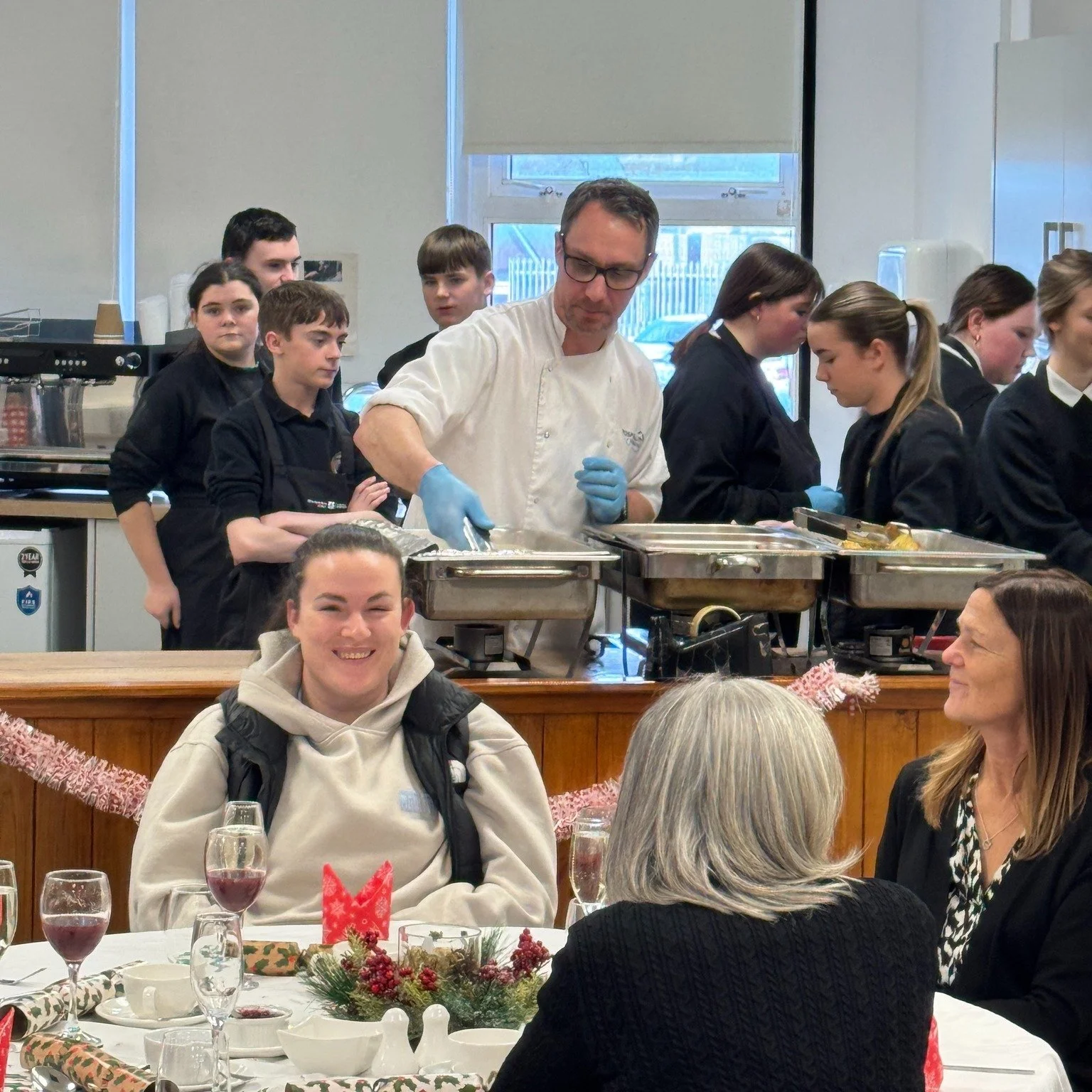 The pupils from Peterhead Academy brought their A-game when they delivered their Christmas Lunch as part of their Events unit in their Foundation Apprenticeship in Hospitality. They planned an excellent lunch, set up the restaurant area and prepared 