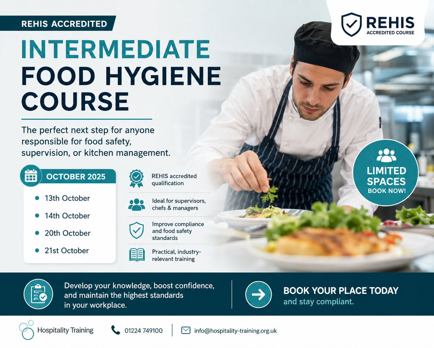 Our REHIS Intermediate Food Hygiene Course is the perfect next step for anyone responsible for food safety.