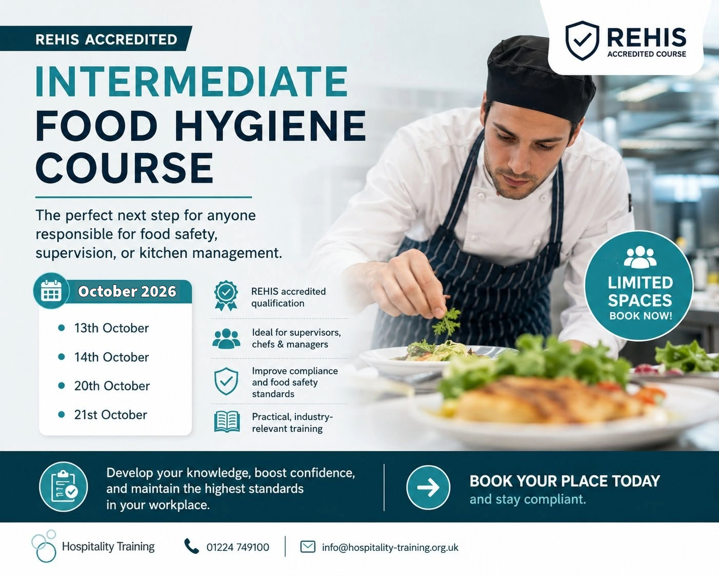 Our REHIS Intermediate Food Hygiene Course is the perfect next step for anyone responsible for food safety.