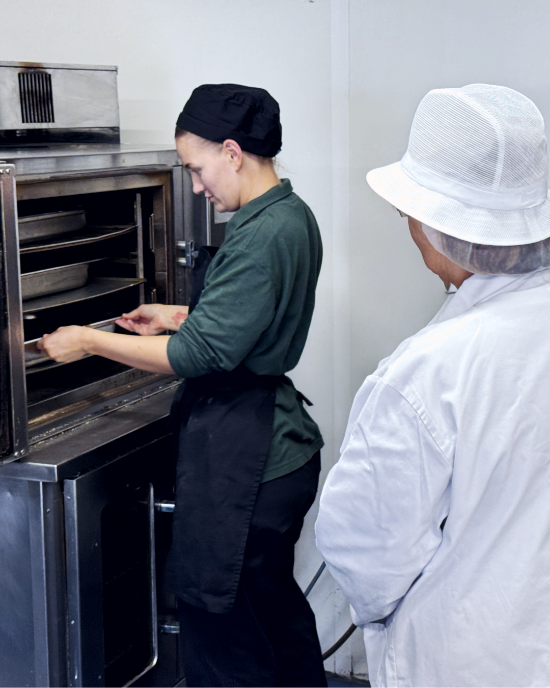Apprentice chef being assessed