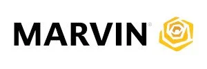 Marvin logo with yellow geometric symbol