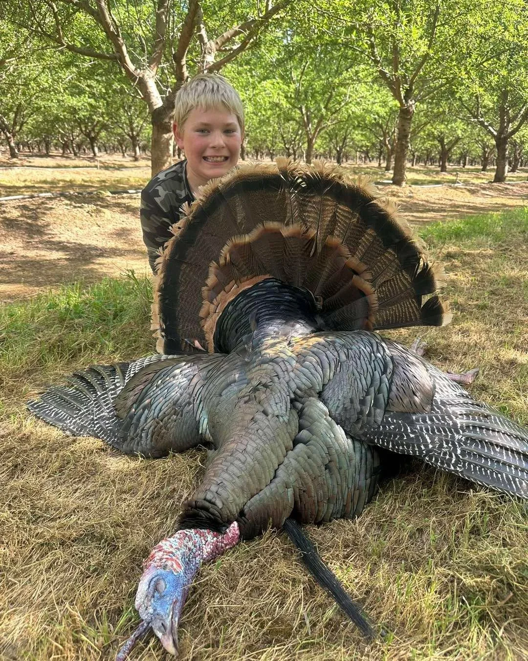 Our next entry is 9 year old Colton Falkenstein with his first turkey. His turkey has an 11 1/2 inch beard 1 1/8inch spurs and is 20lbs. Congratulations!

1 like=1 vote feel free to share! Likes across our social media platforms will be combined for 