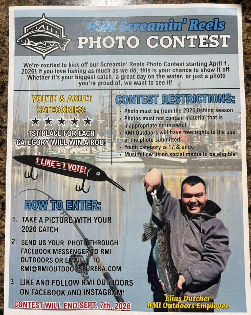 RMI Outdoor&rsquo;s annual Screamin&rsquo; Reels contest! #rmioutdoors #humboldt #fishing #contest #goodluck