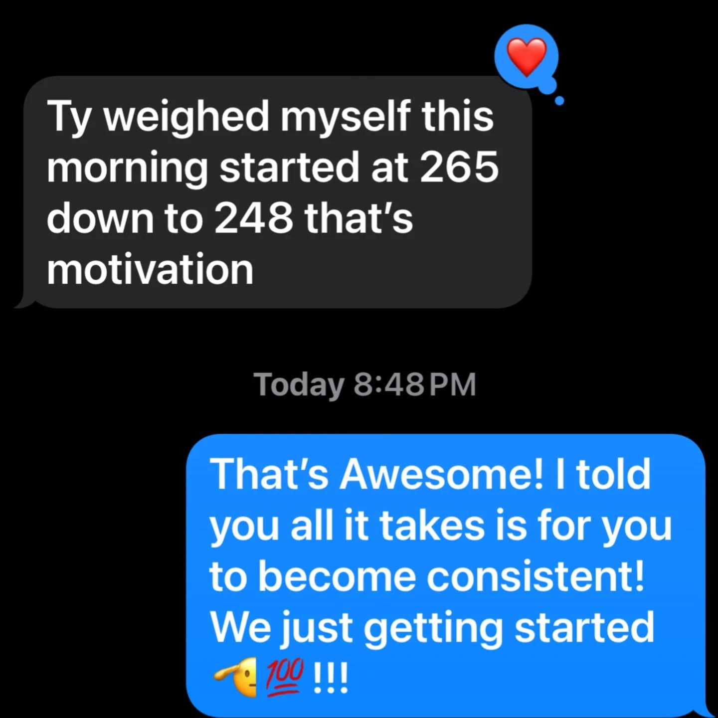 &ldquo;I Love My Job!&rdquo;
These are the moments I live for! My client has been training with me for a little over 2 months and has lost around 17 pounds even through 2 major Holidays!!! He is  now ready to kick it into a higher gear in 2026. I am 