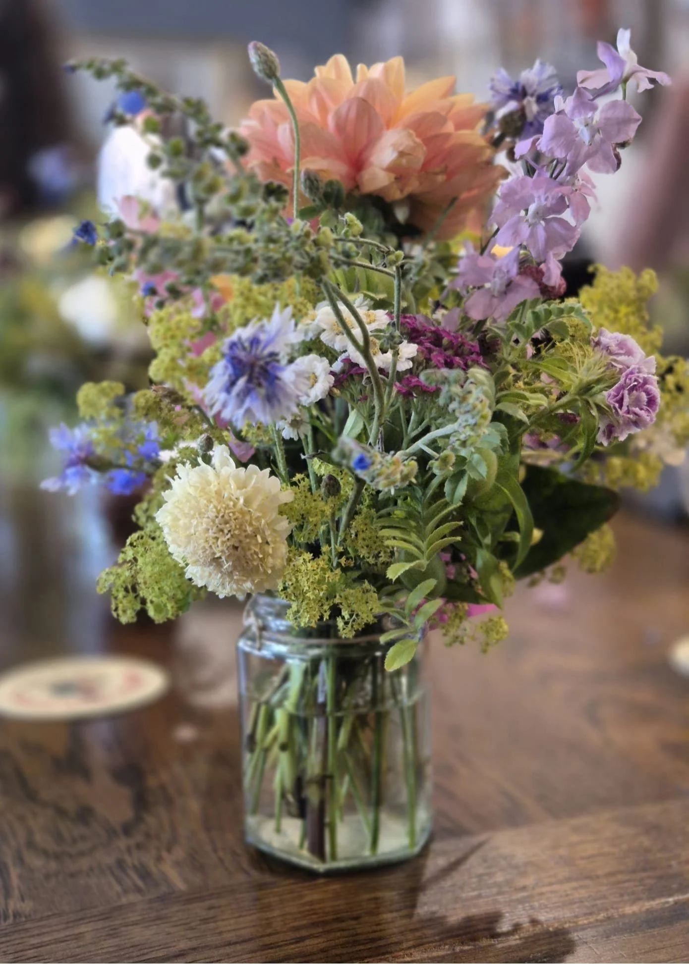 Jam jar farewell flowers ,kent