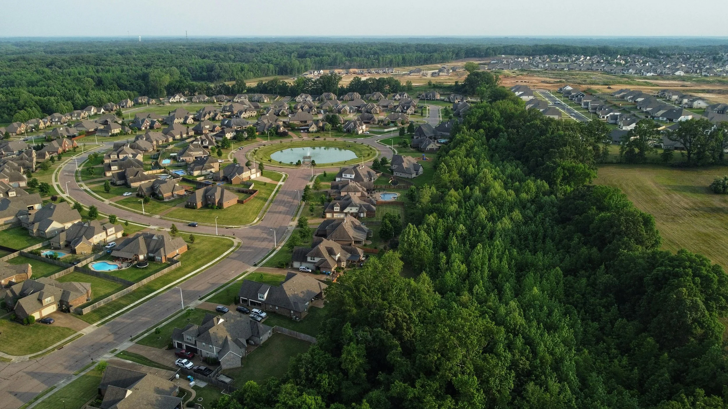 aerial view of alabama neighborhood
