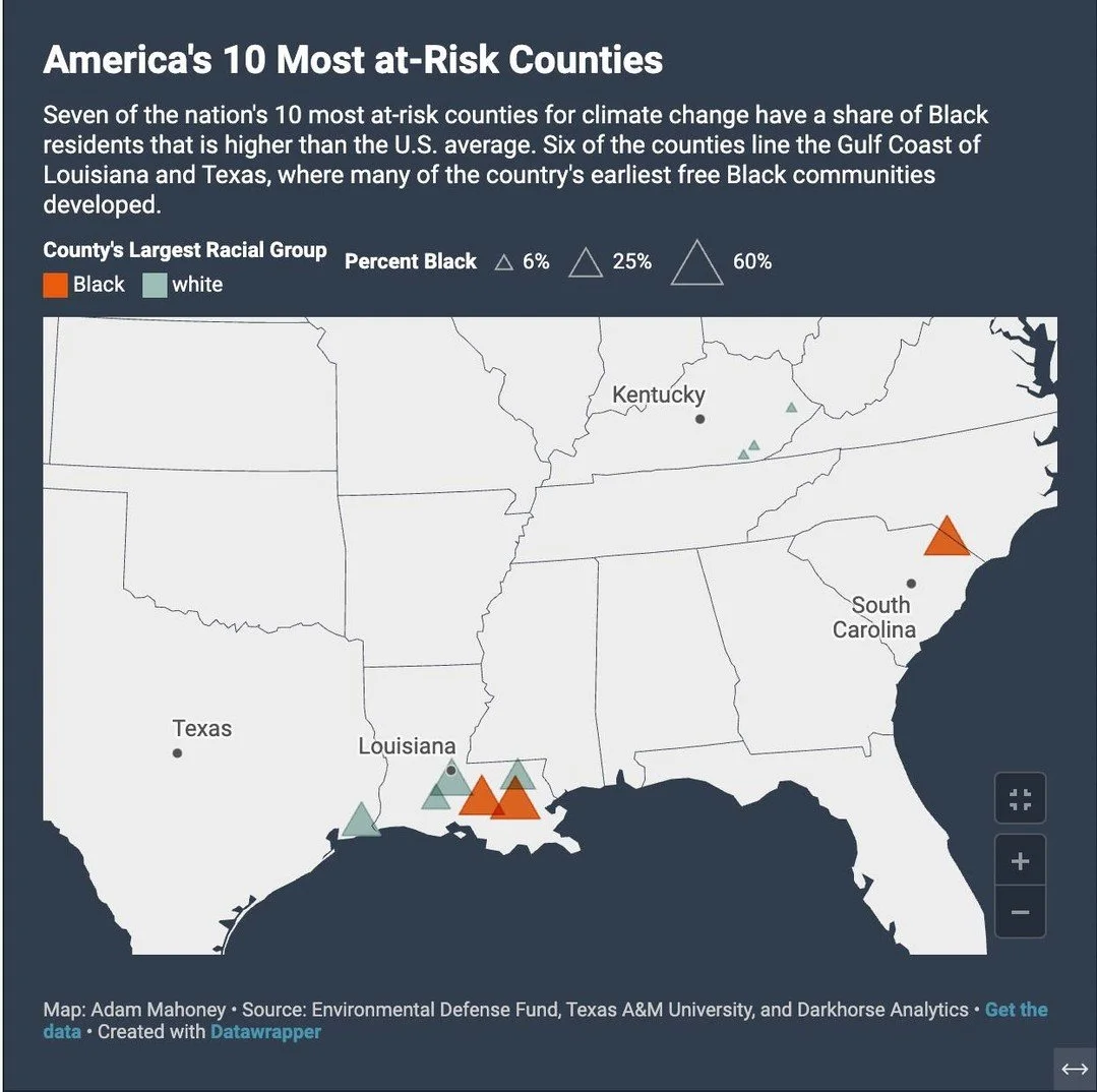 Twenty years after Hurricane Katrina, St.John the Baptist Parish is the most climate vulnerable of the 70,000 counties in the US (Environmental Defense Fund &amp; Texas A&amp;M)

Join St. John the Baptist Parish residents Trenice Cooper, Tish Edwards