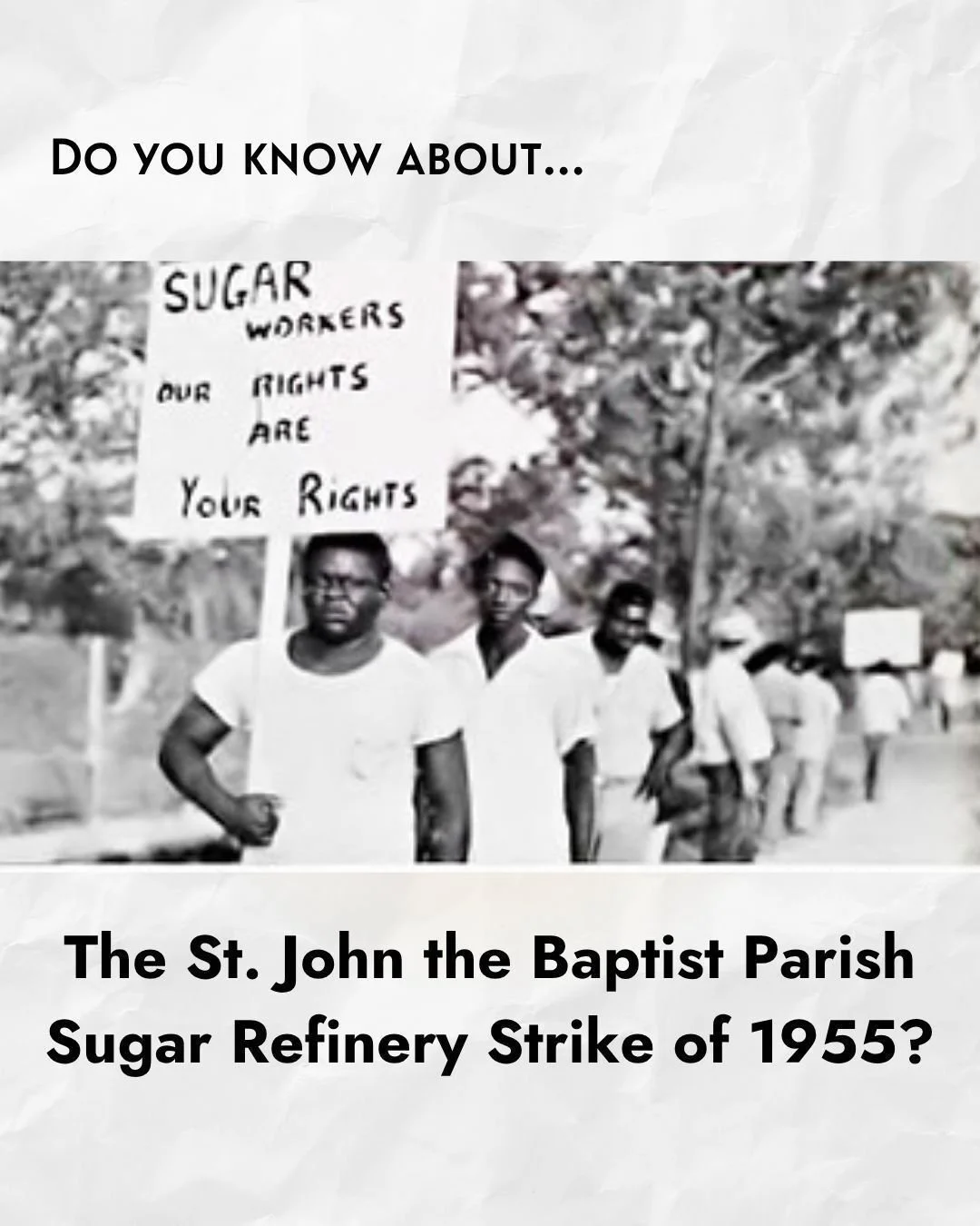 💥 Did You Know?
In the summer of 1955, St. John the Baptist Parish was the site of intense labor unrest and violence. Over 900 workers at the Godchaux Sugar Refinery in Reserve, LA, went on strike, demanding fair wages and better working conditions.