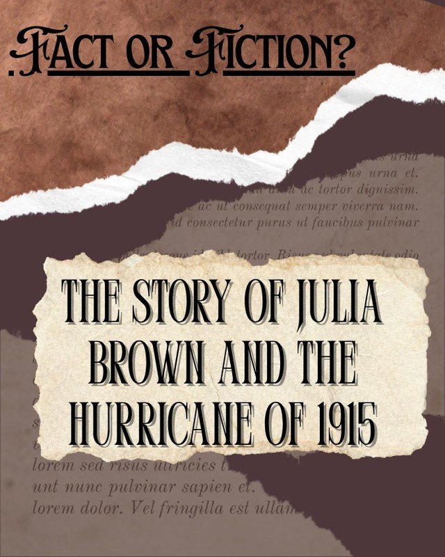 🎃Fact or Fiction: The Legend of Julia Brown 👻

In 1915, the town of Frenier, Louisiana was completely destroyed by a powerful hurricane. But long before the storm, townsfolk whispered about a woman named Julia Brown, known for her wisdom, her songs
