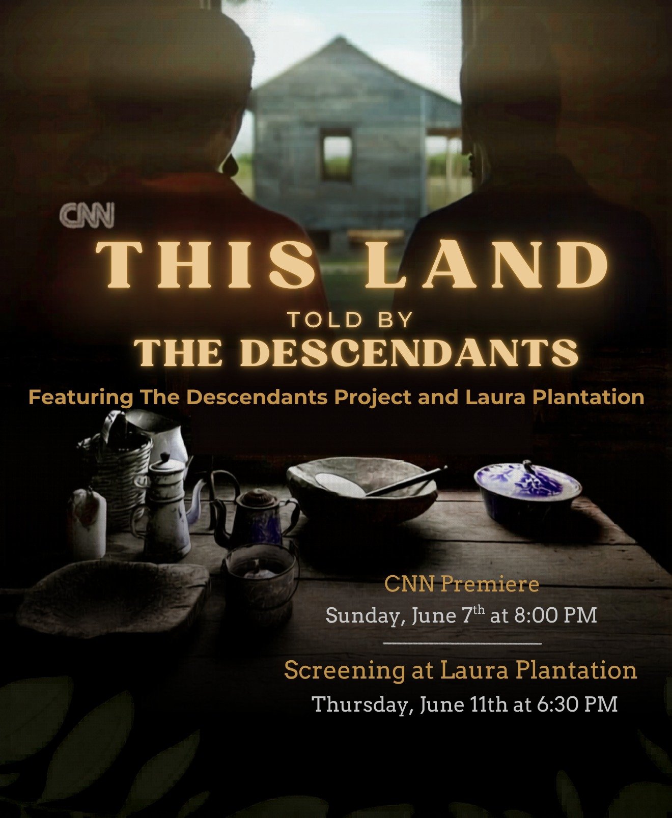 📺️ Premiere - Sunday, June 7th, 8pmCST/9pmEST
🎞️ Exclusive Screening - Thursday, June 11th, 6:30pm-8:30pm

Tune in to CNN Original Series This Land, Sunday at 8:00 PM CST on CNN, featuring founders of The Descendants Project, Jo and Joy Banner, as 
