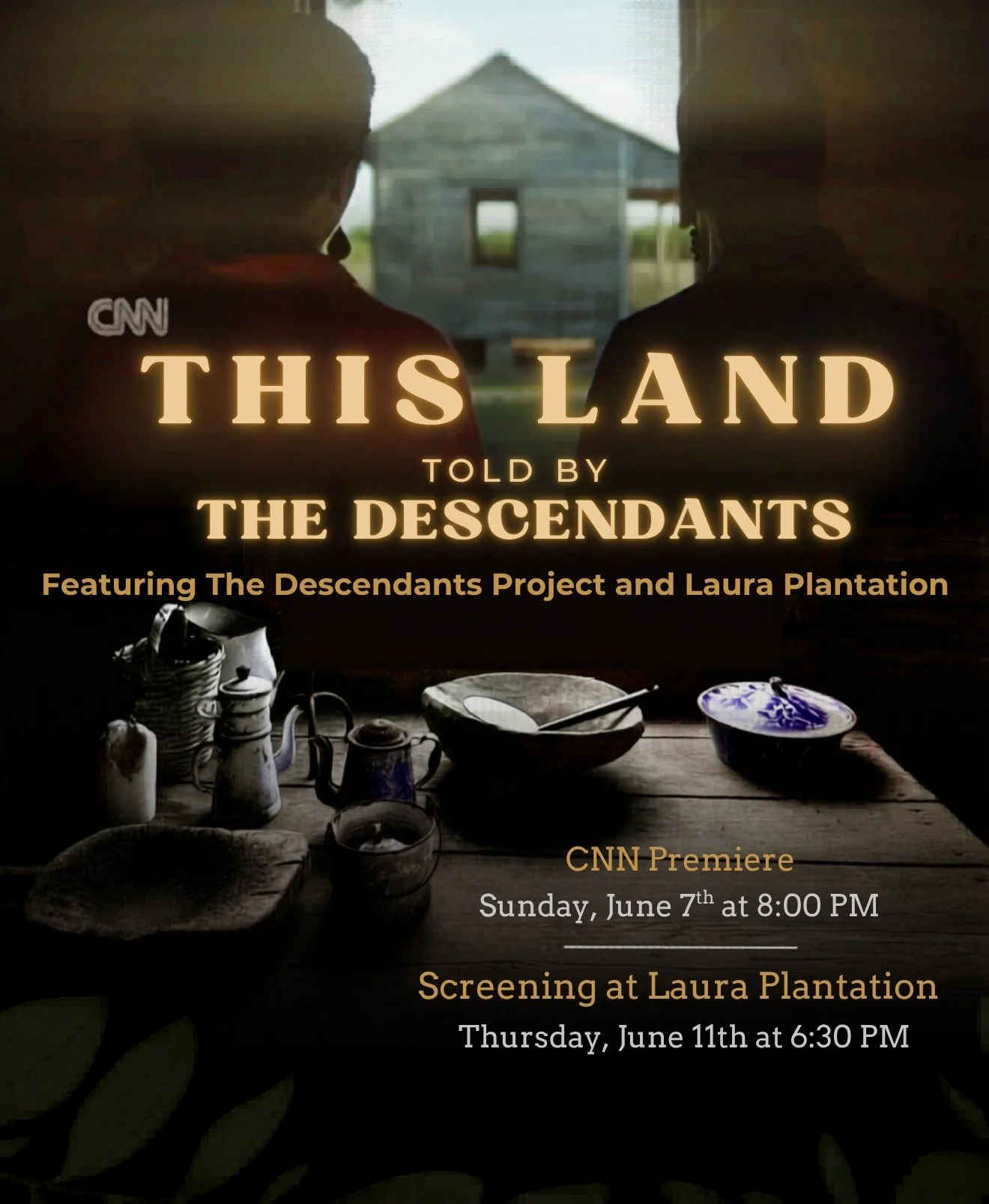 🎞️ Join us tomorrow for an exclusive screening of CNN Original Series This Land at Laura Plantation from 6:30 PM&ndash;8:30 PM.

The episode features The Descendants Project founders and co-directors, Jo and Joy Banner, sharing the story of their an
