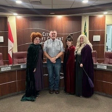 ✨🚙 **The Sanderson Sisters Hit the Streets of Swift Current!** 👻🌾

After casting our spell live on the radio this morning and revealing the *magical* Frontier Days 2026 lineup, the Sanderson Sisters (aka your Ag &amp; Ex crew 😇🧙&zwj;♀️) took fli