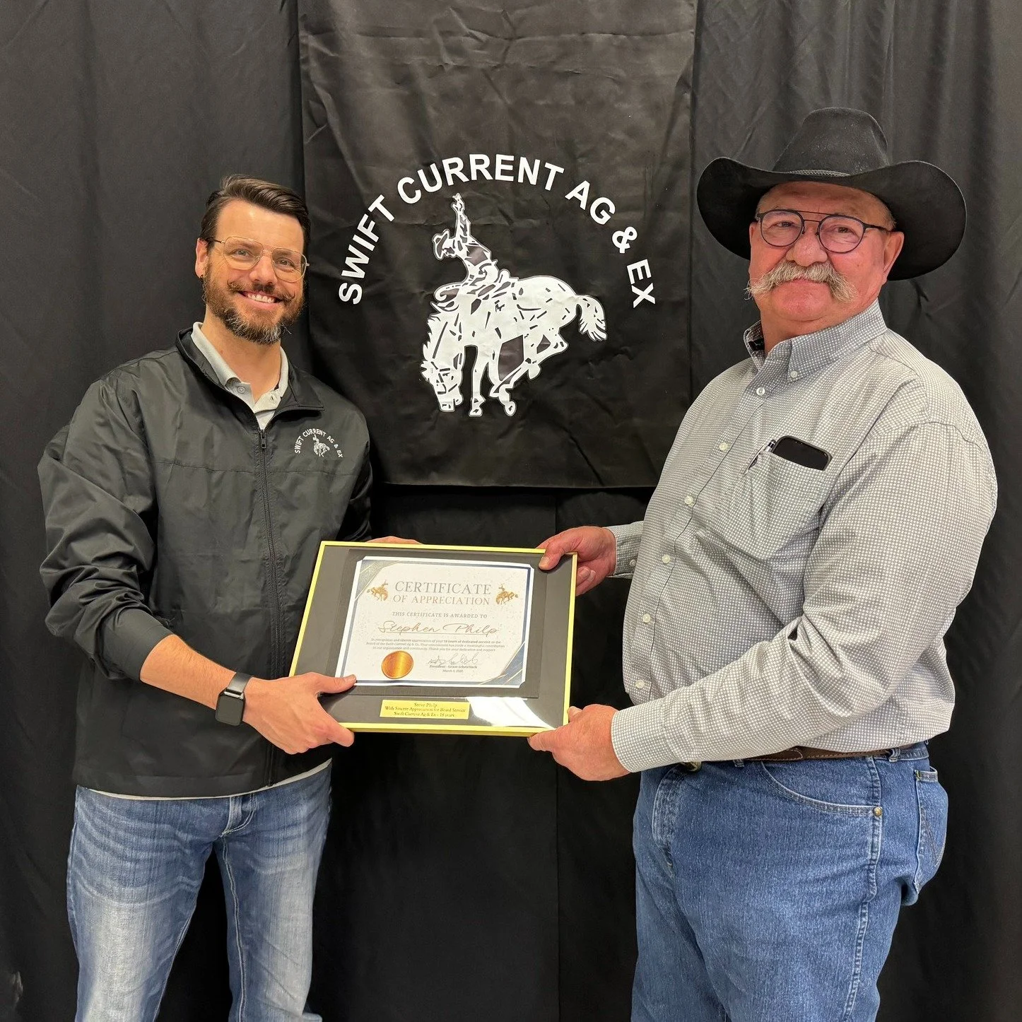 On Monday evening at our AGM, we had the privilege of recognizing some incredible volunteers whose dedication has helped shape the Swift Current Ag &amp; Ex.

After years of service, we said thank you to four board members who are stepping down:
Stev