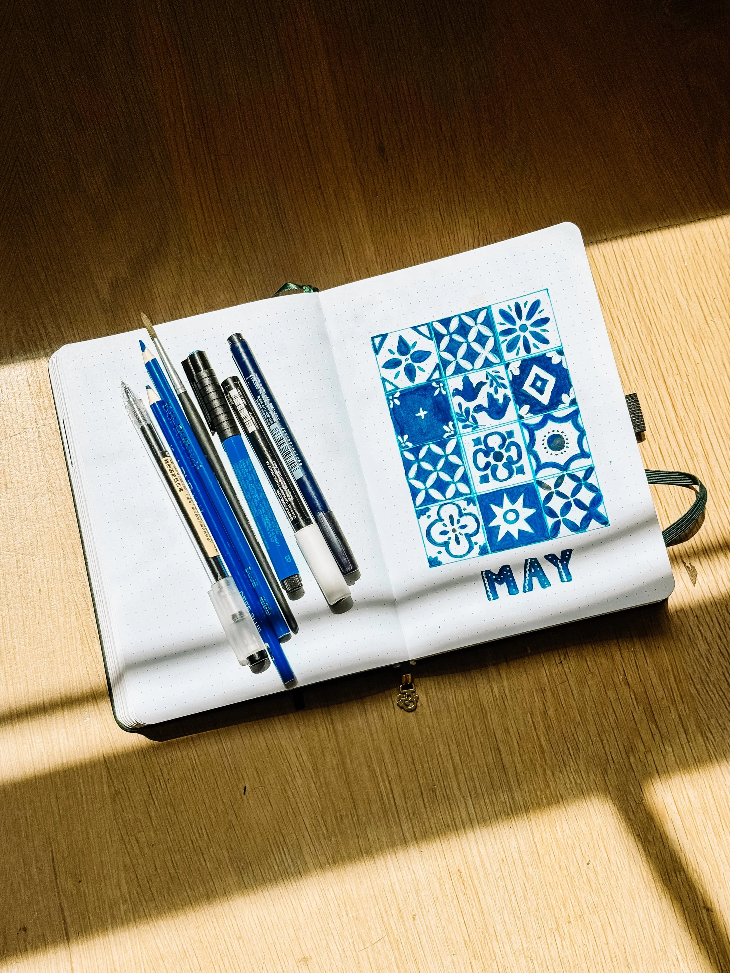 Blue bullet journal them.JPG