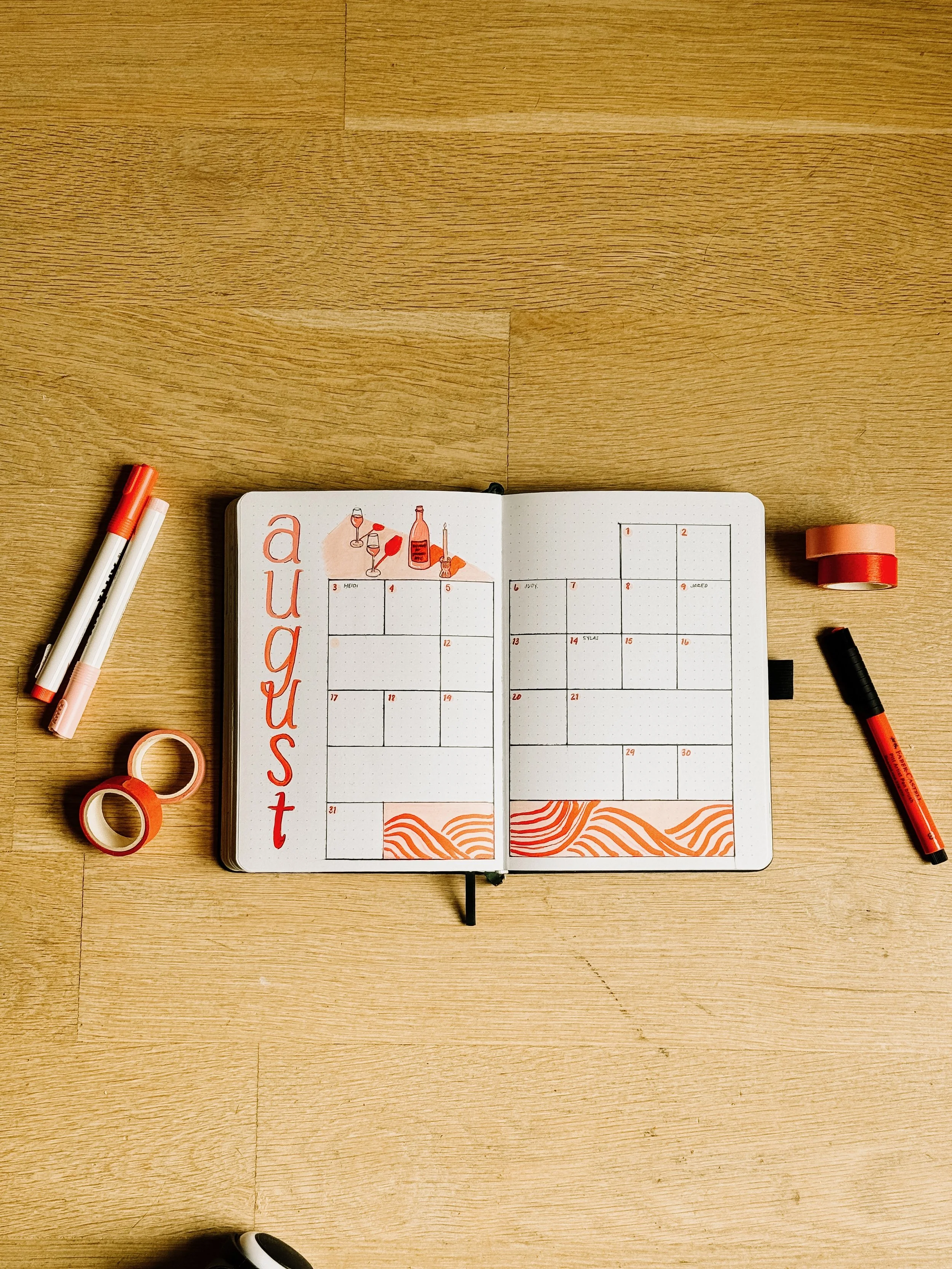 August Slipped Away Like Bottle of Wine BuJo Calendar.jpeg