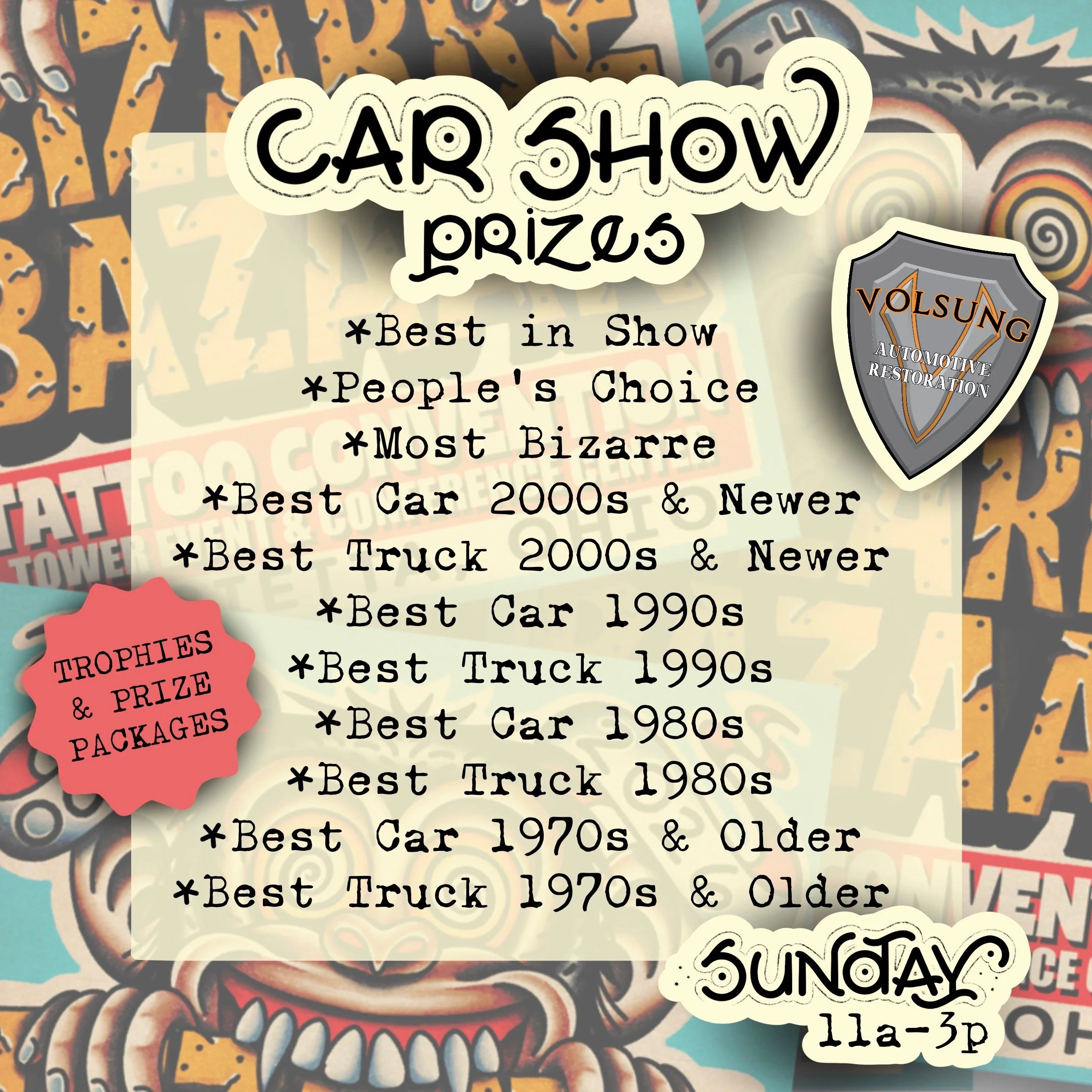 1st Annual Volsung Car Show Prize List