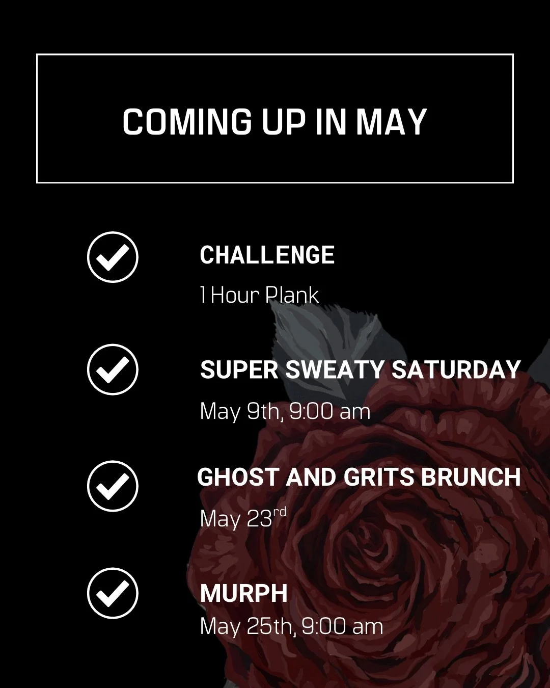 wowza. What a cool month April was! Check out that attendance list and the super cool humans who spent time walking outside 👏🏻

Ryan J., @grahamazonprime and Juliette 🫡 keep up the good work! 

Lots of opportunities this May to both connect and ge