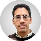 male with glasses, black hair and white background