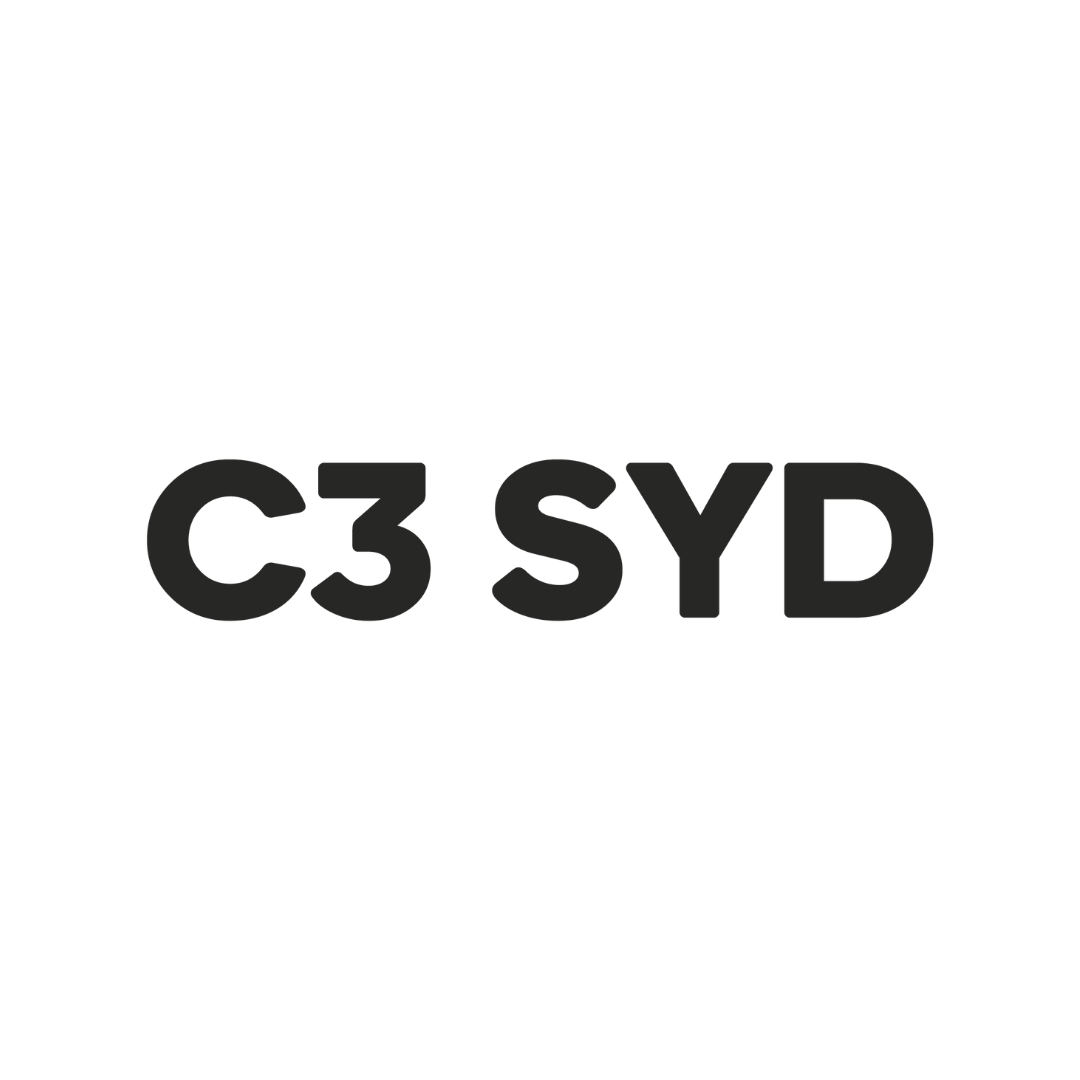 Logo for C3 Church with stylized 'C3' and the word 'Church' in black.