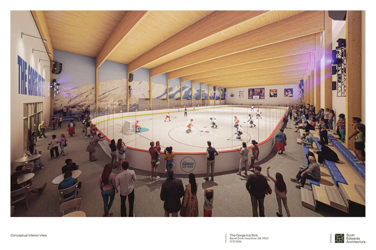 Conceptual interior view - hockey game with spectators
