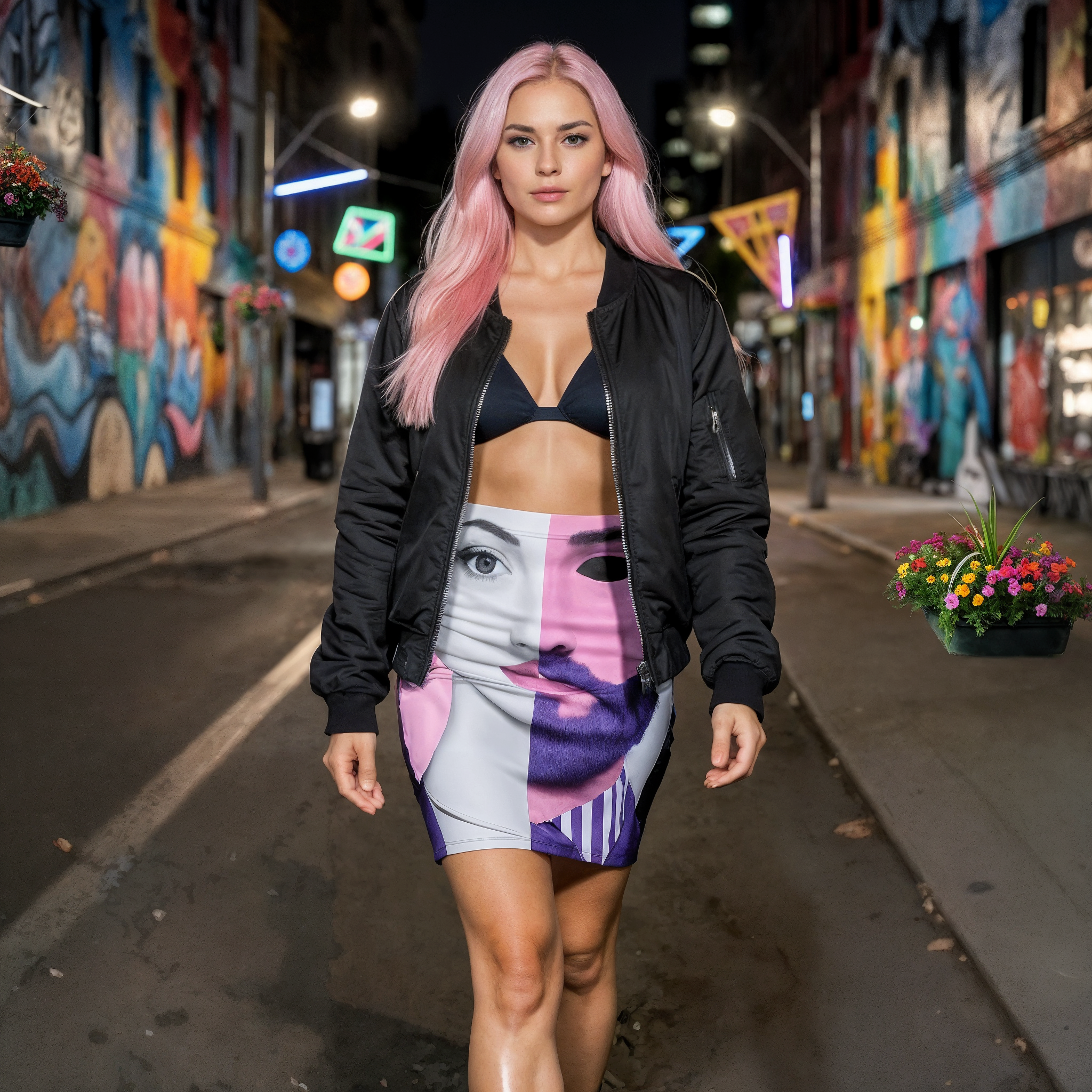 Art & Duality Pencil Skirt – Bold Graphic Statement Fit | Riches & Play