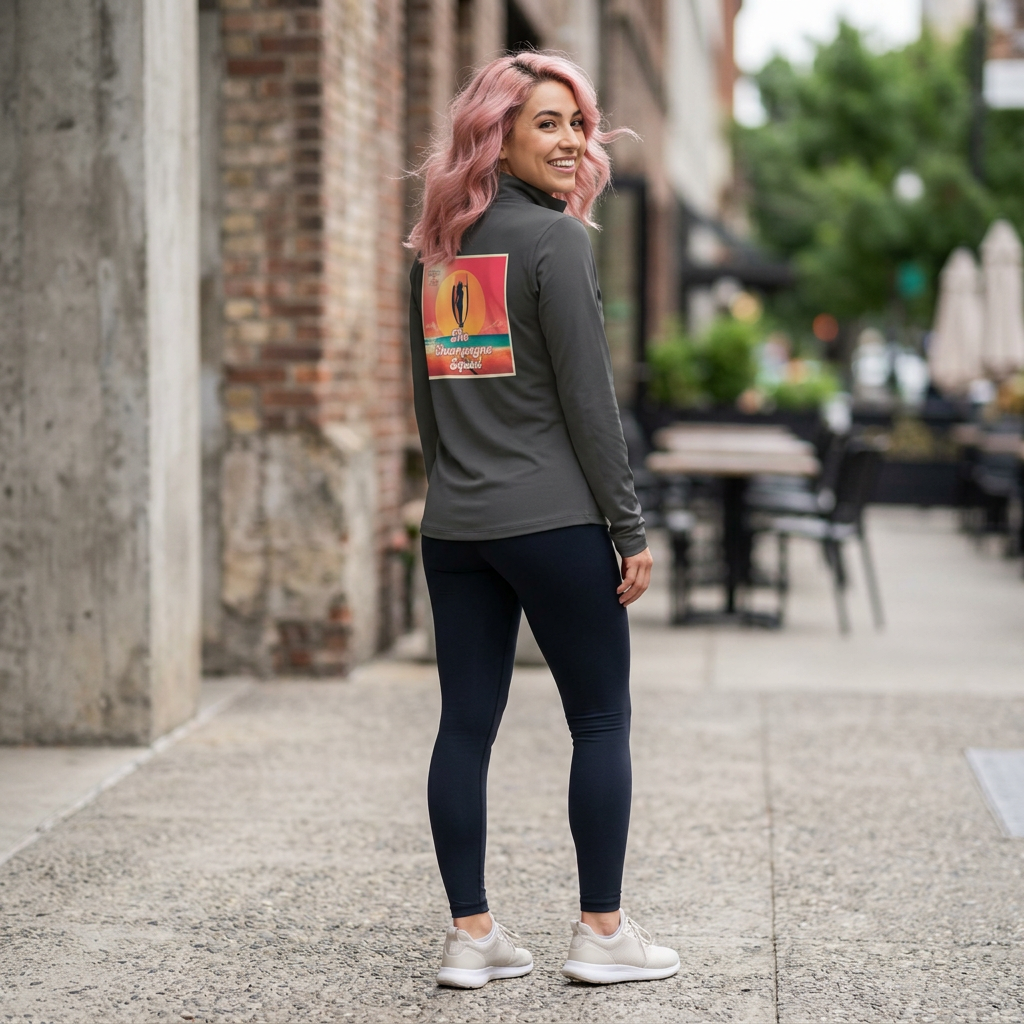 Champagne Squad - Ladies Quarter-Zip Pullover | Riches & Play