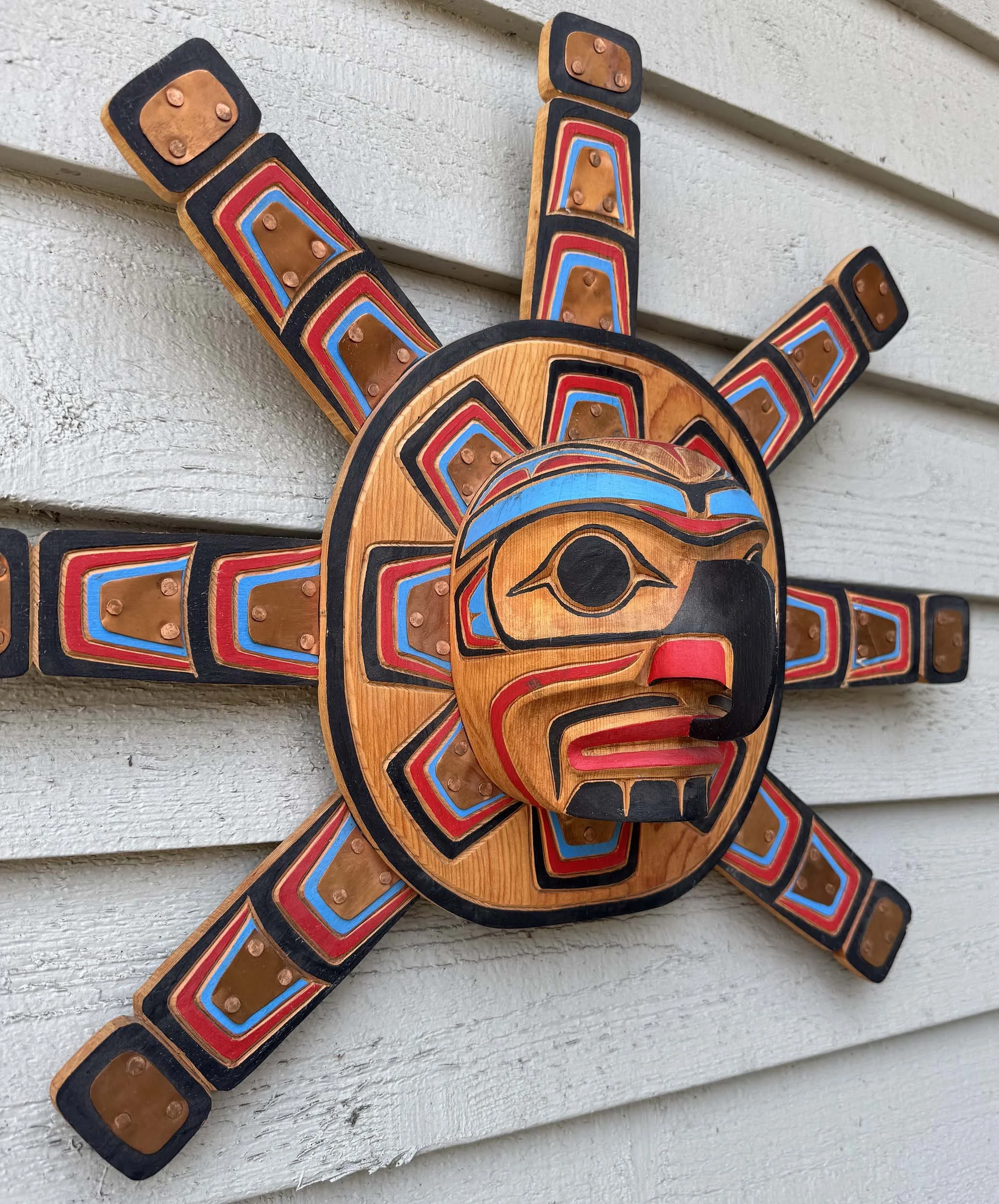 Hawk Man in the Sun Mask (Kwa-Guith) by Gary Rice, Kwakiutl, $1,200