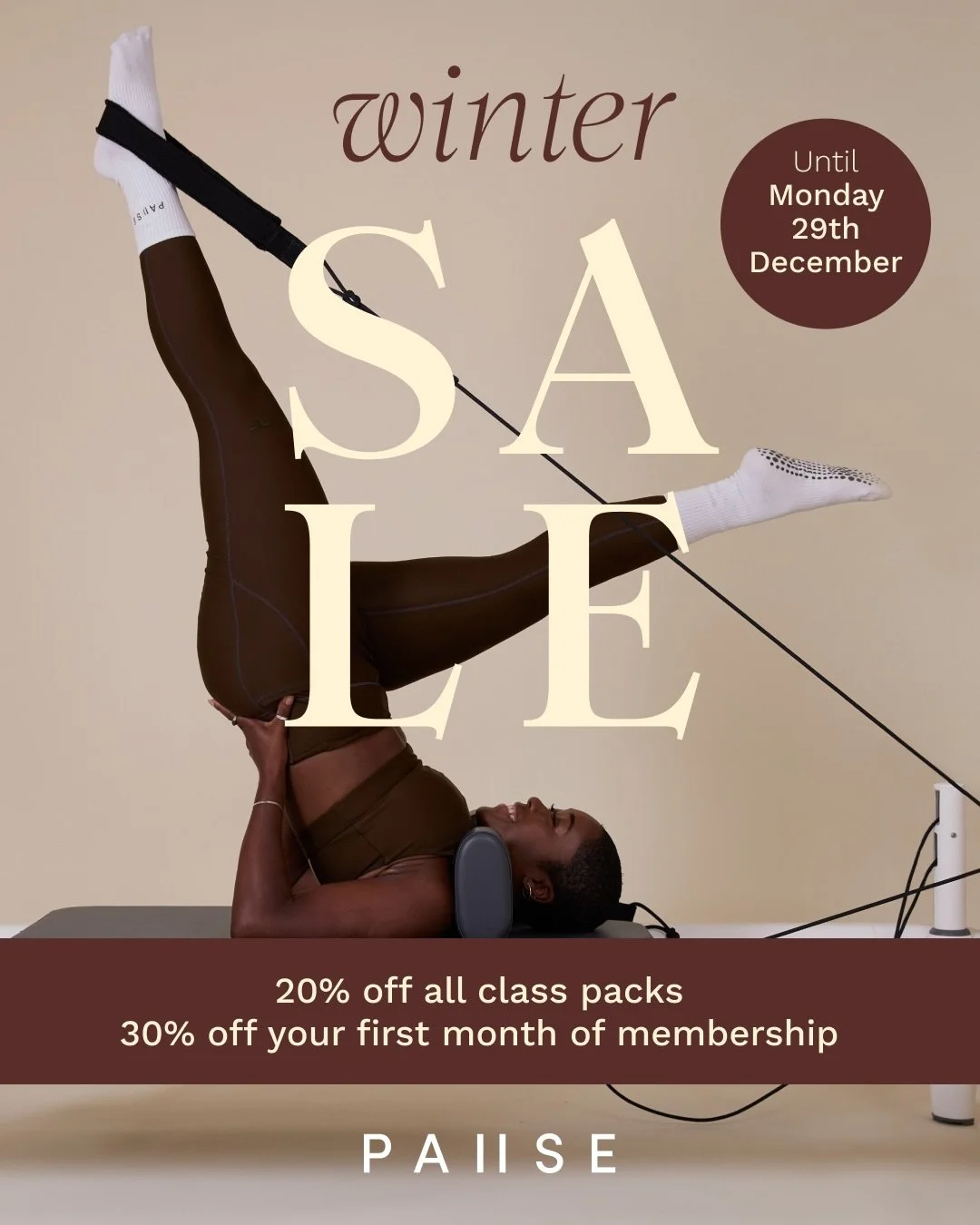 It&rsquo;s here, our Winter Sale. 
Get 20% off class packs using code WINTER2025PACK or 30% off your first month of membership using code WINTER2025MEM.

Ends on 29th December at midnight.

Excludes Intro offer, 10 Off-Peak pack and single drop ins. 