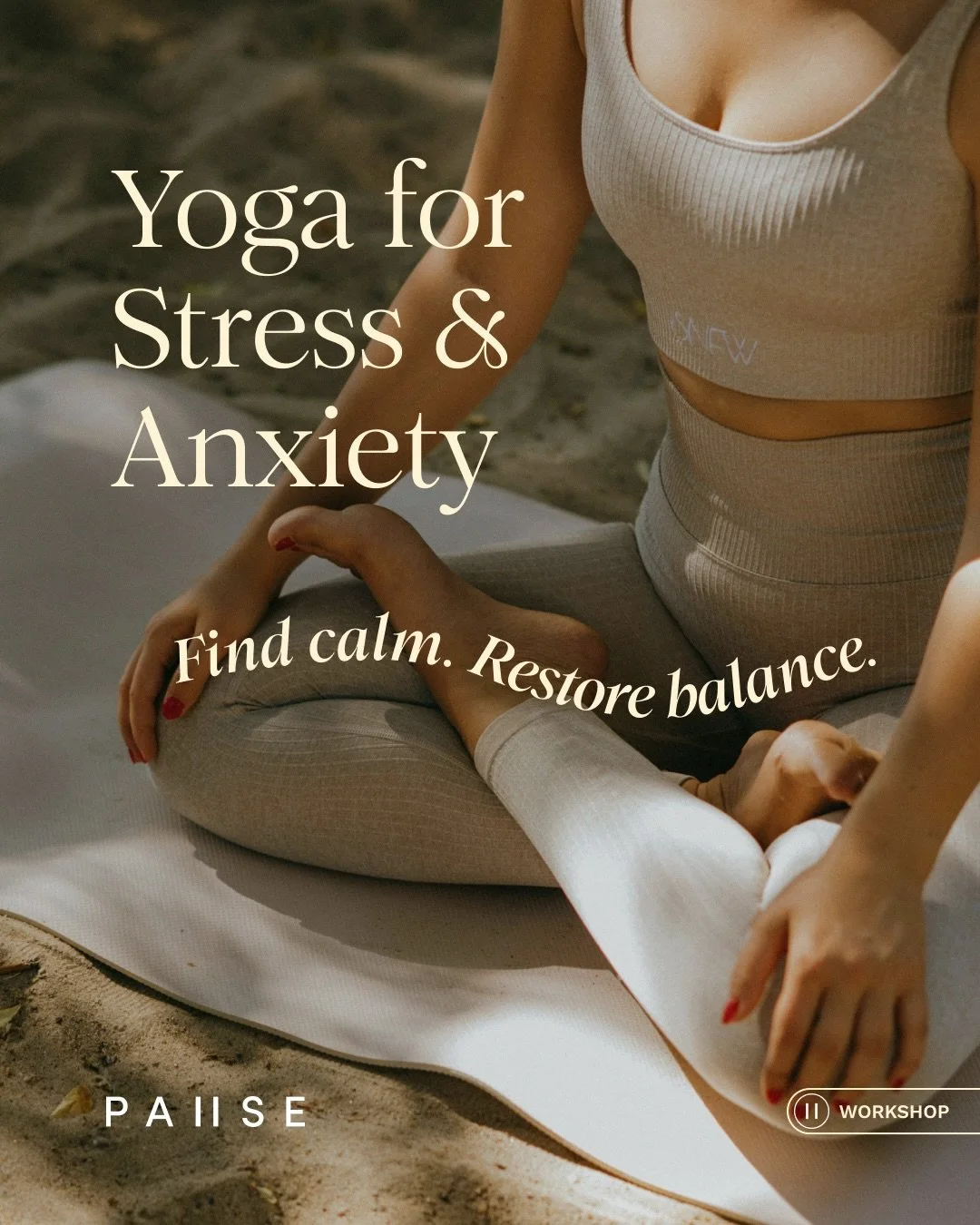 Yoga for Stress &amp; Anxiety.

Join us for a gentle, supportive workshop designed to help you find calm, restore balance and regulate your nervous system.

This session blends gentle yoga, mindful breathing and relaxation techniques to ease stress a