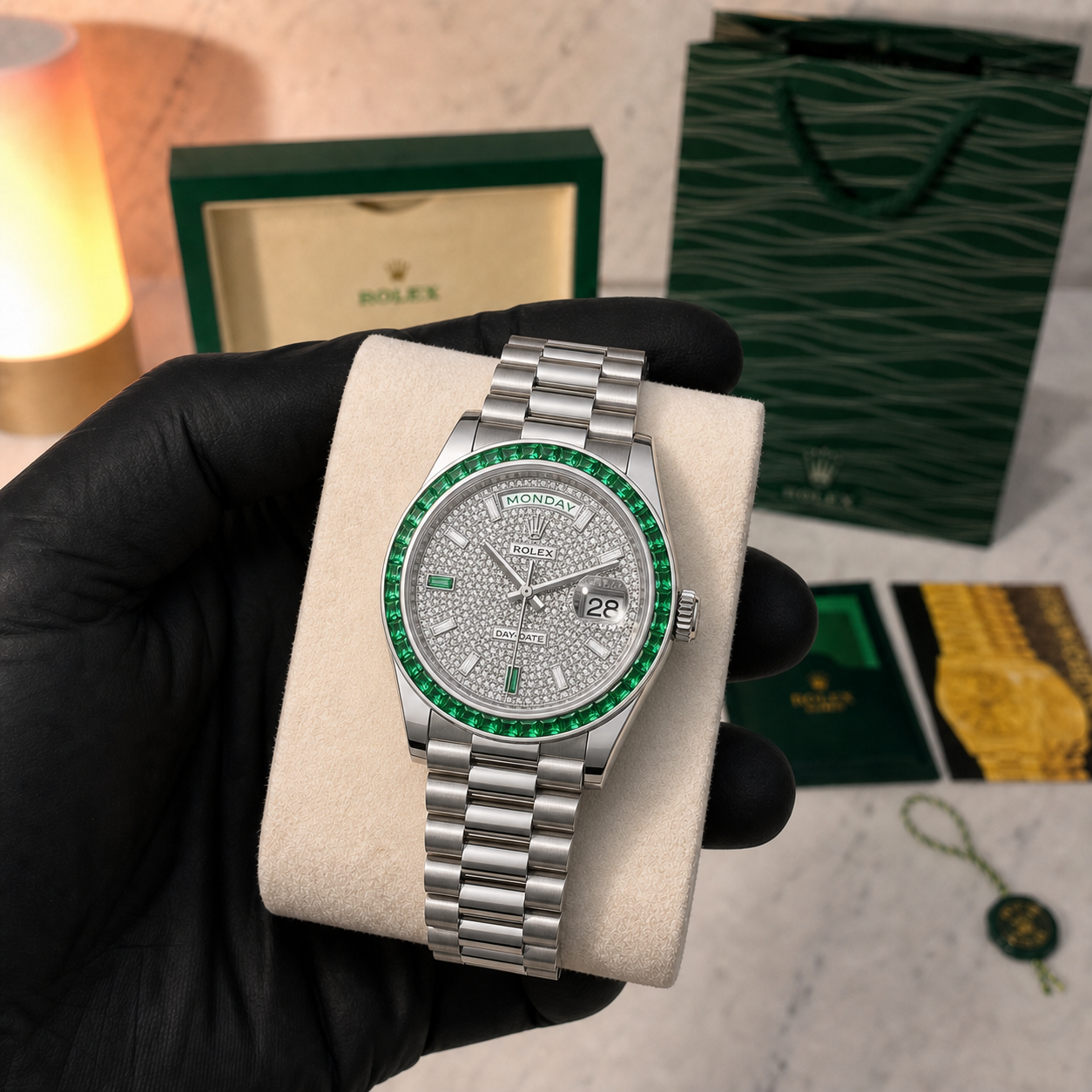 ROLEX EMERALD DAY-DATE 40