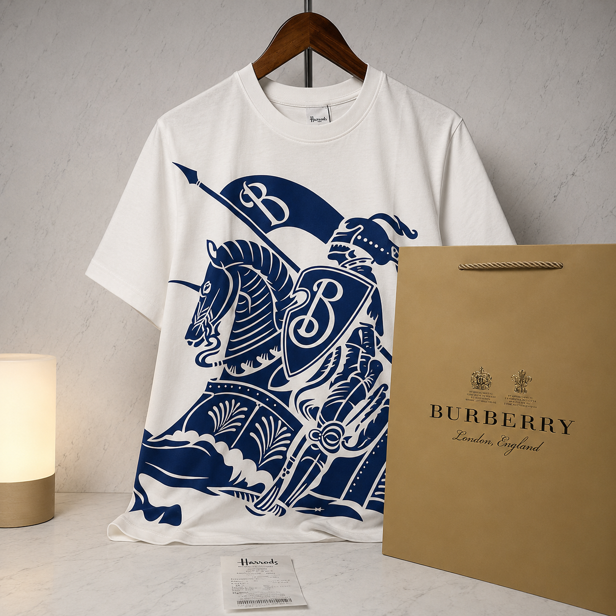 BURBERRY EQUESTRIAN KNIGHT T-SHIRT (SIZE S-XL)