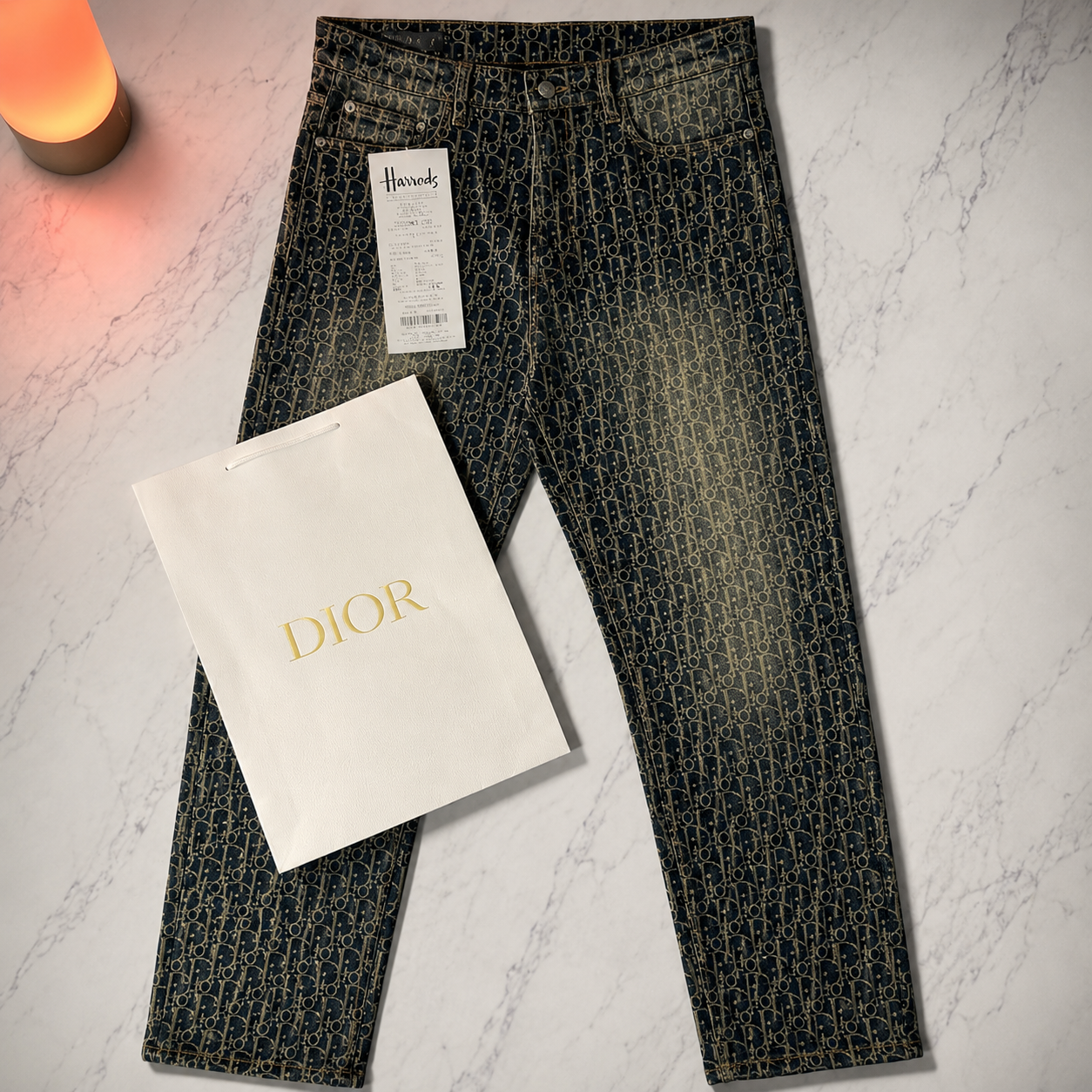 DIOR OBLIQUE JEANS (SIZE 32"-38")